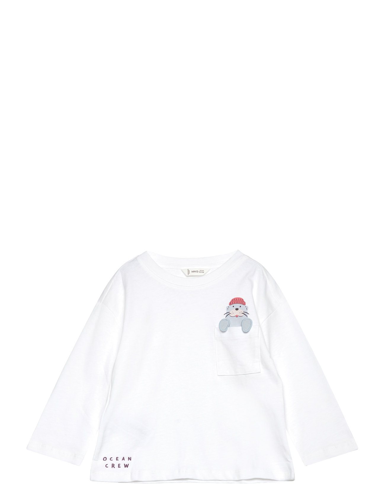 Embroidered Detail Cotton T-Shirt White Mango