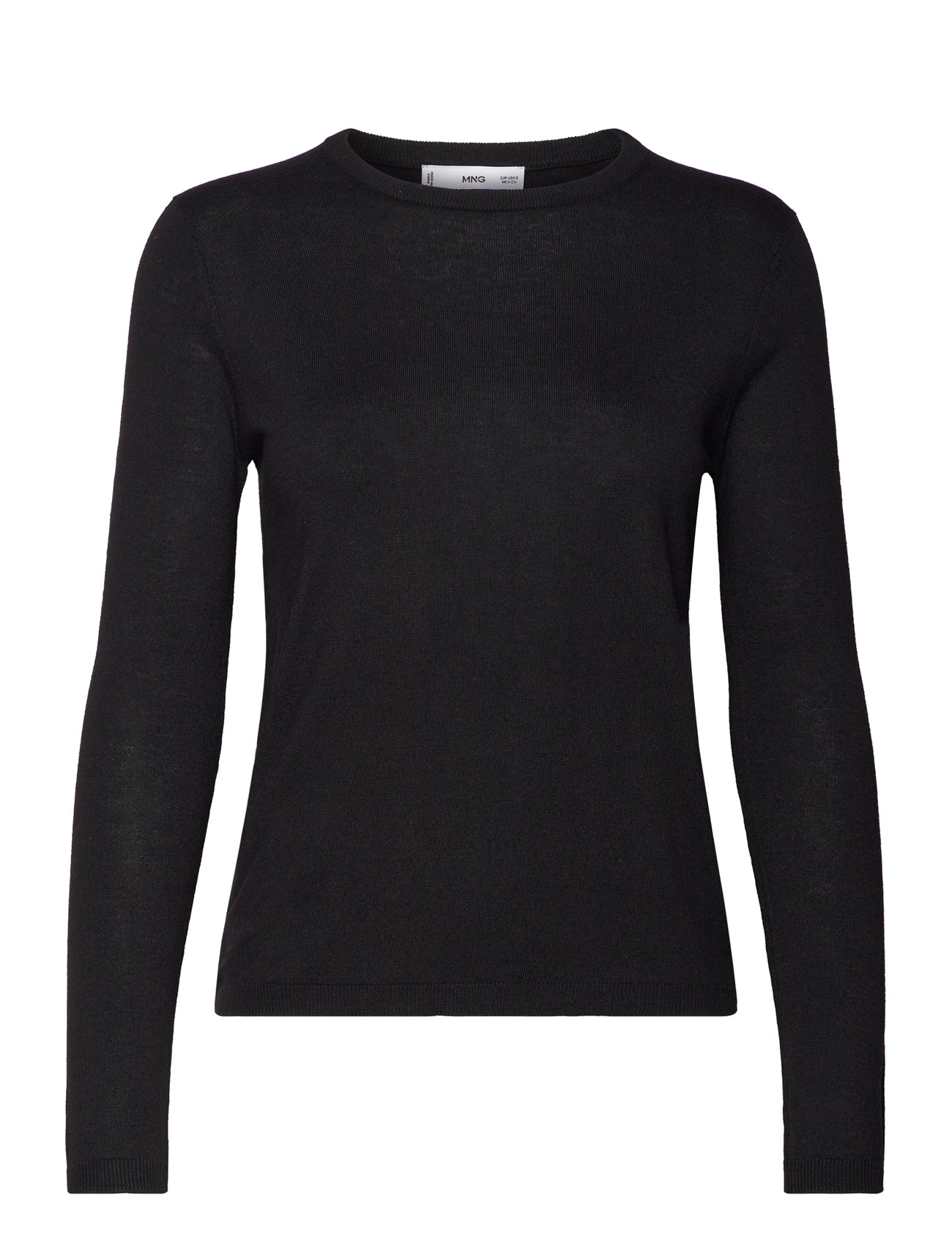 Fine-Knit Crew-Neck Sweater Black Mango