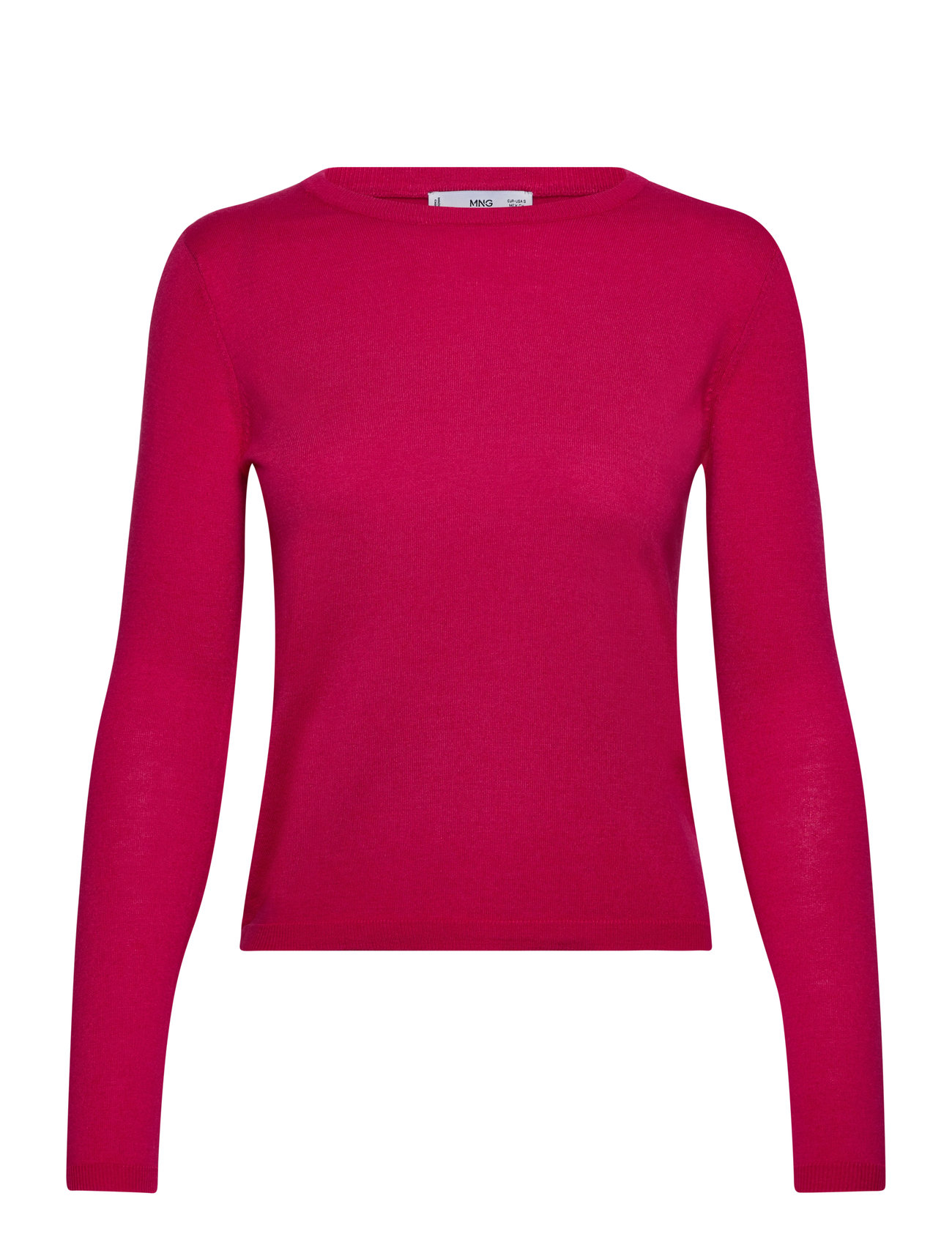 Fine-Knit Crew-Neck Sweater Pink Mango