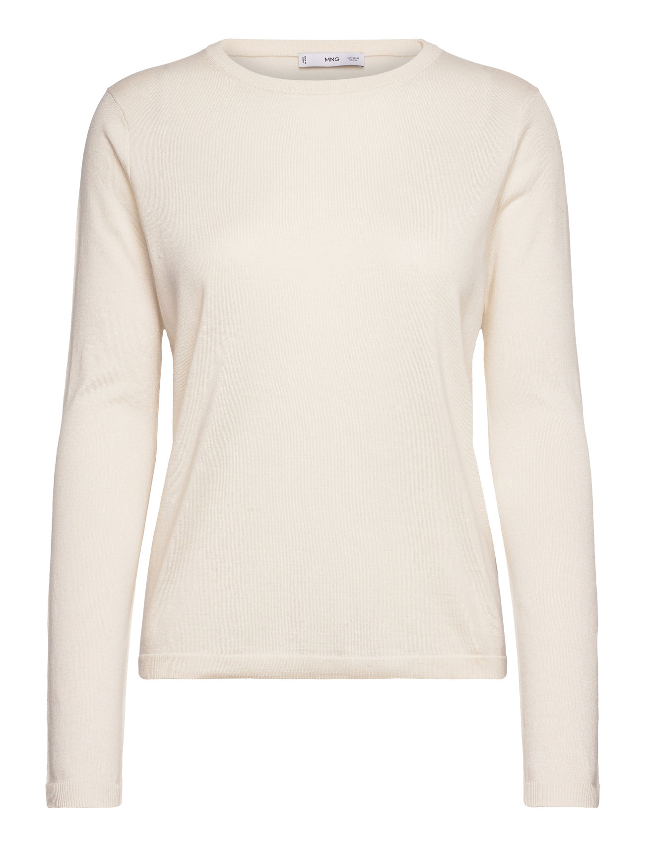 Fine-Knit Crew-Neck Sweater Cream Mango