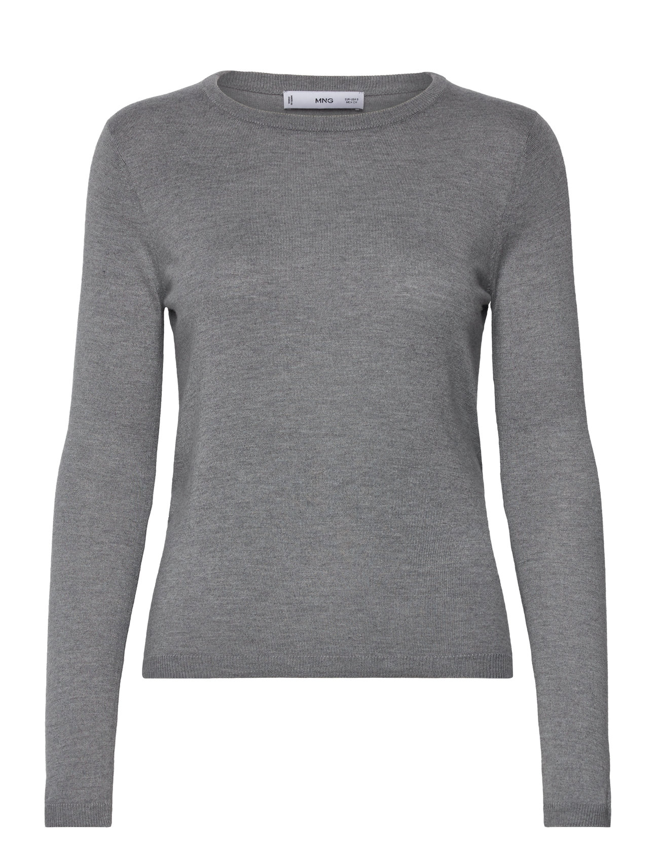 Fine-Knit Crew-Neck Sweater Grey Mango