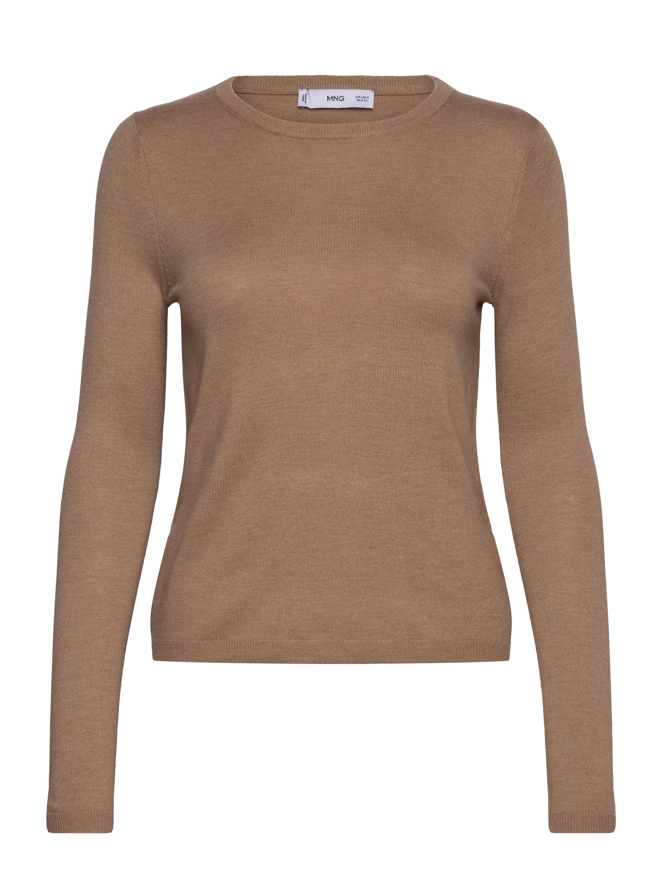 Fine-Knit Crew-Neck Sweater Beige Mango
