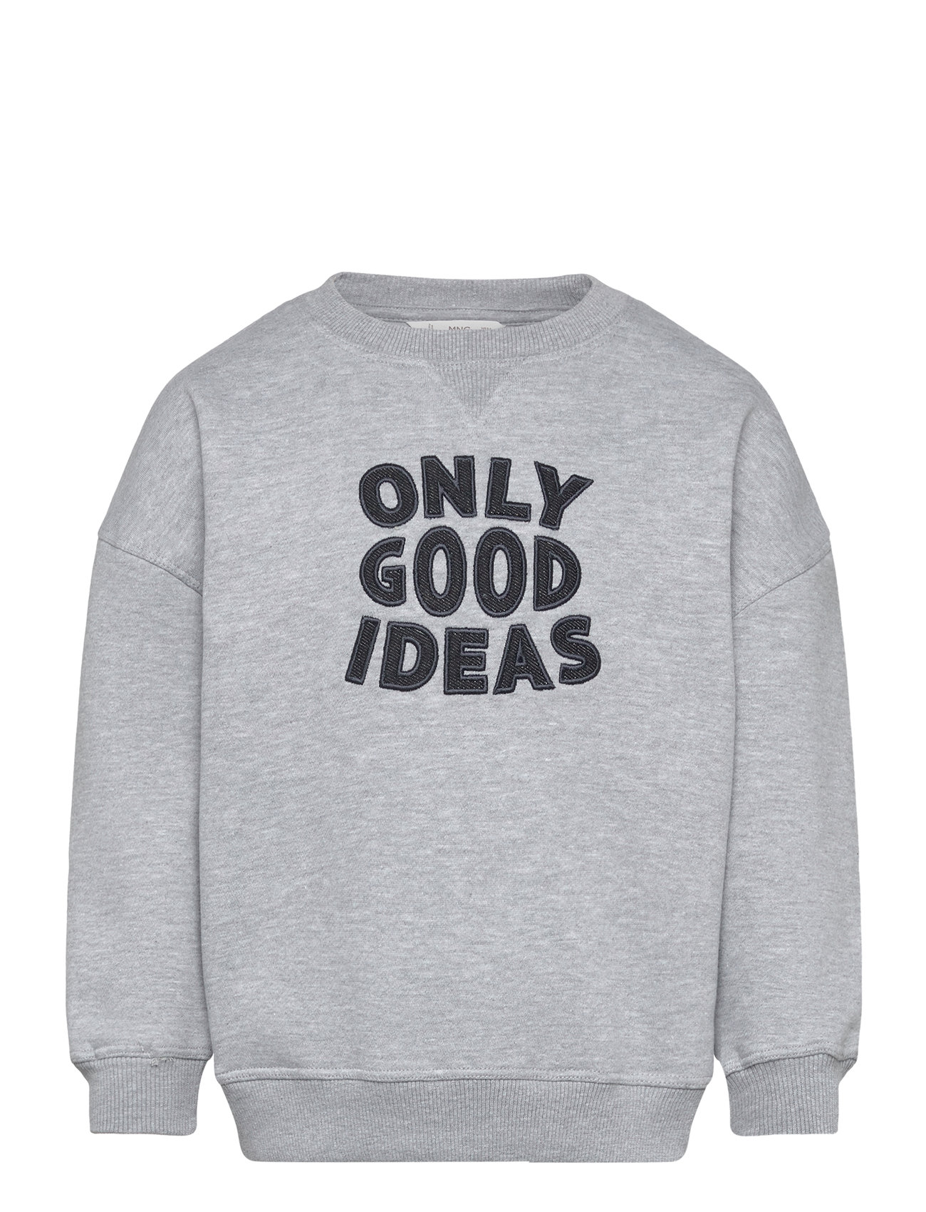 Embroidered Detail Cotton Sweatshirt Grey Mango 185983