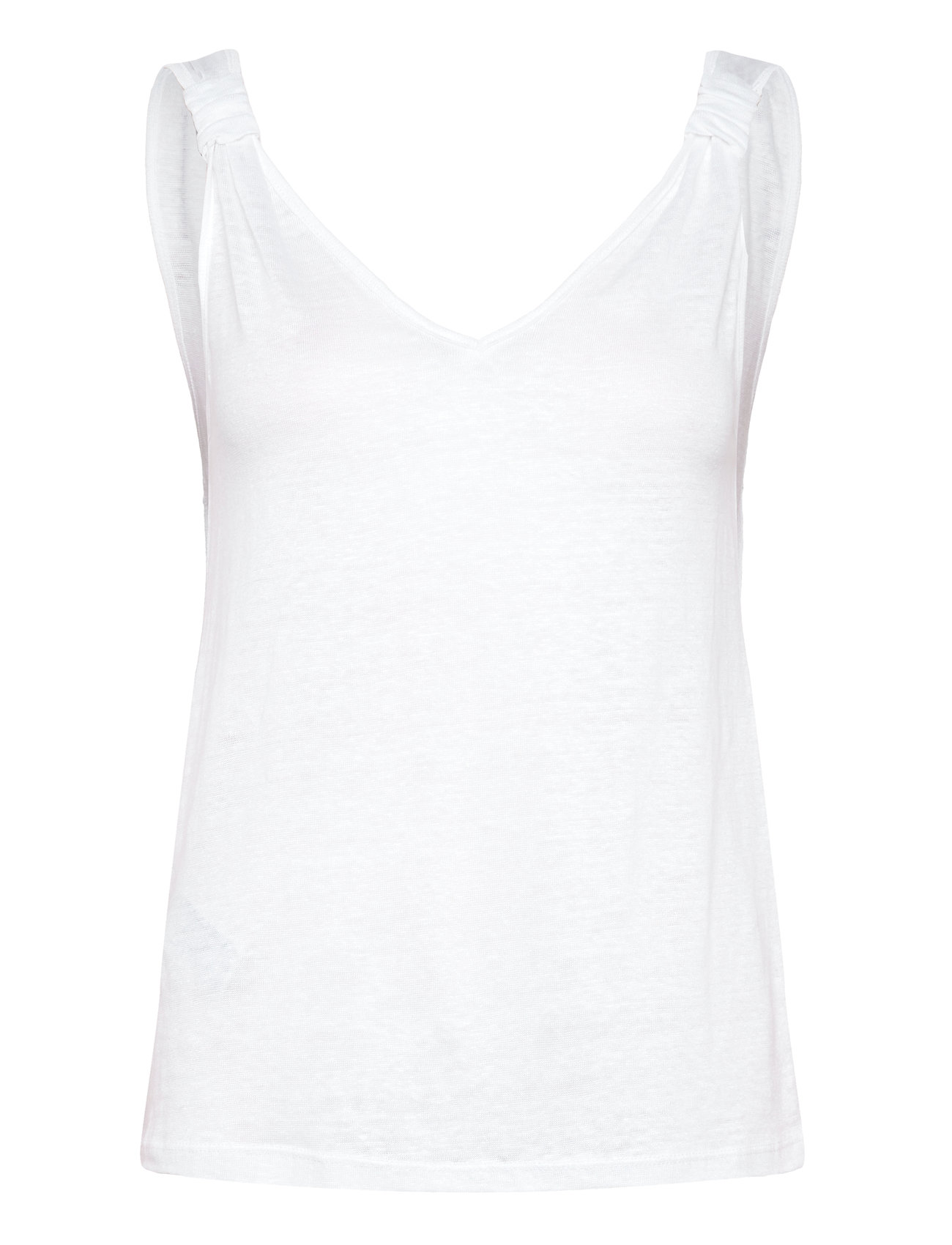 Linen Top With Knotted Straps White Mango