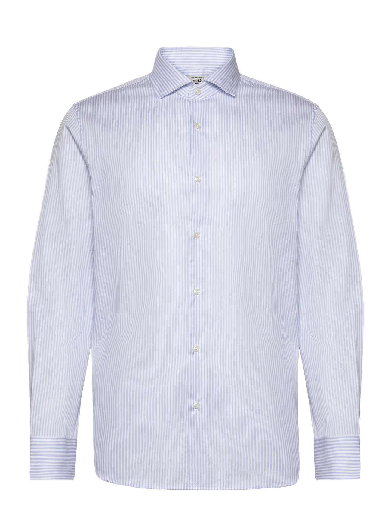 Regular-Fit Cotton Striped Suit Shirt Blue Mango