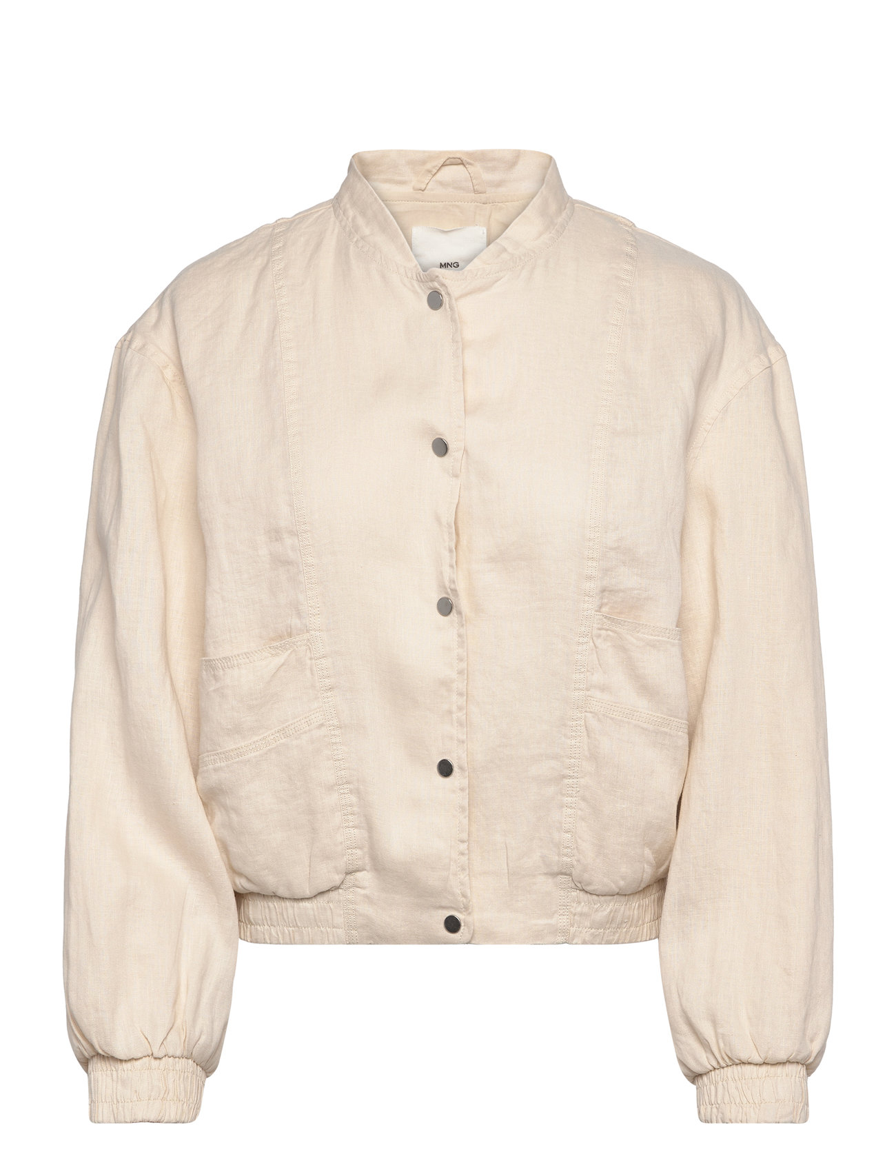 Buttons Linen-Blend Jacket Outerwear Jackets Light-summer Jacket Beige Mango