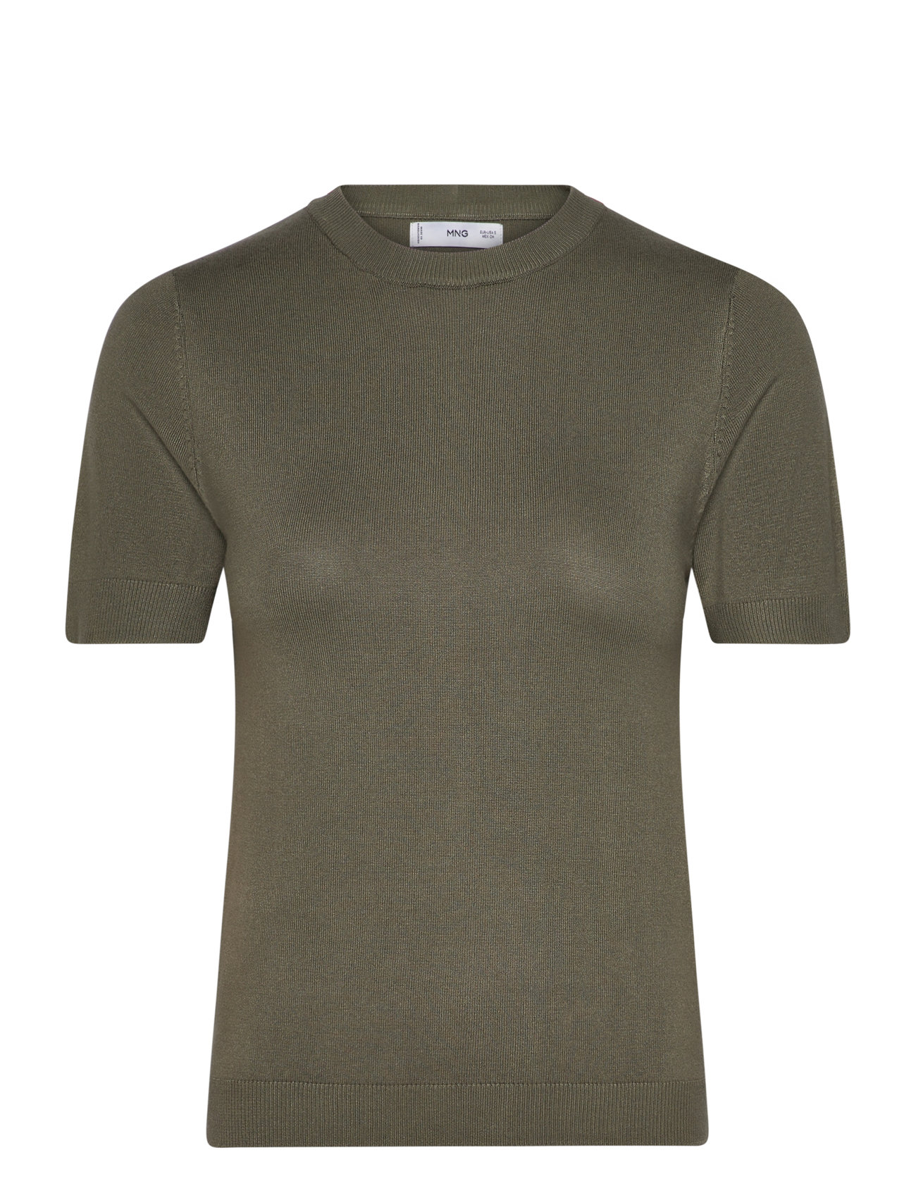 Short-Sleeved Fine-Knit Sweater Khaki Mango