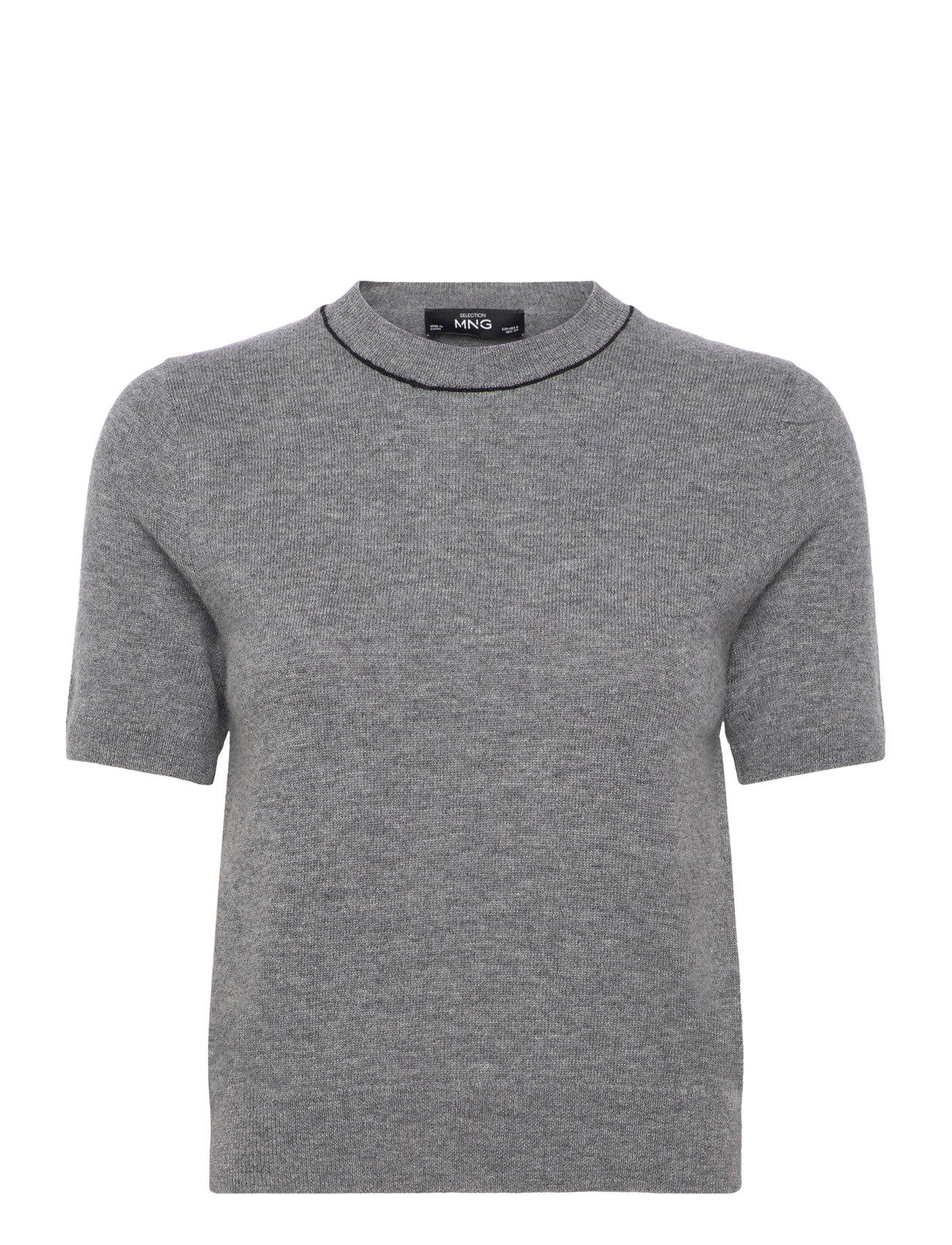 Short-Sleeved Wool Sweater Grey Mango