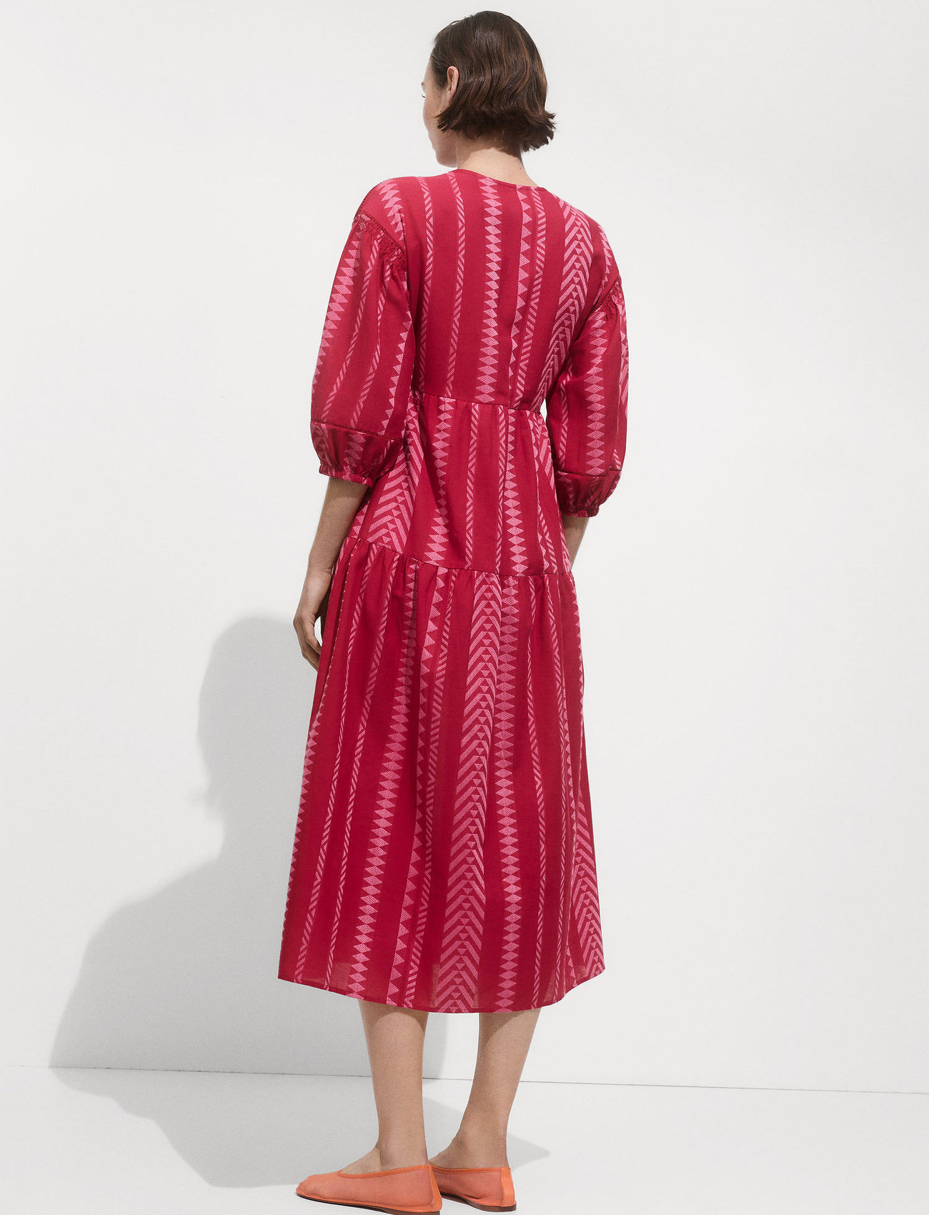 Mango Geometric Print Midi Dress, S, Pink, Kjoler > Knælange Og Midi, Dame