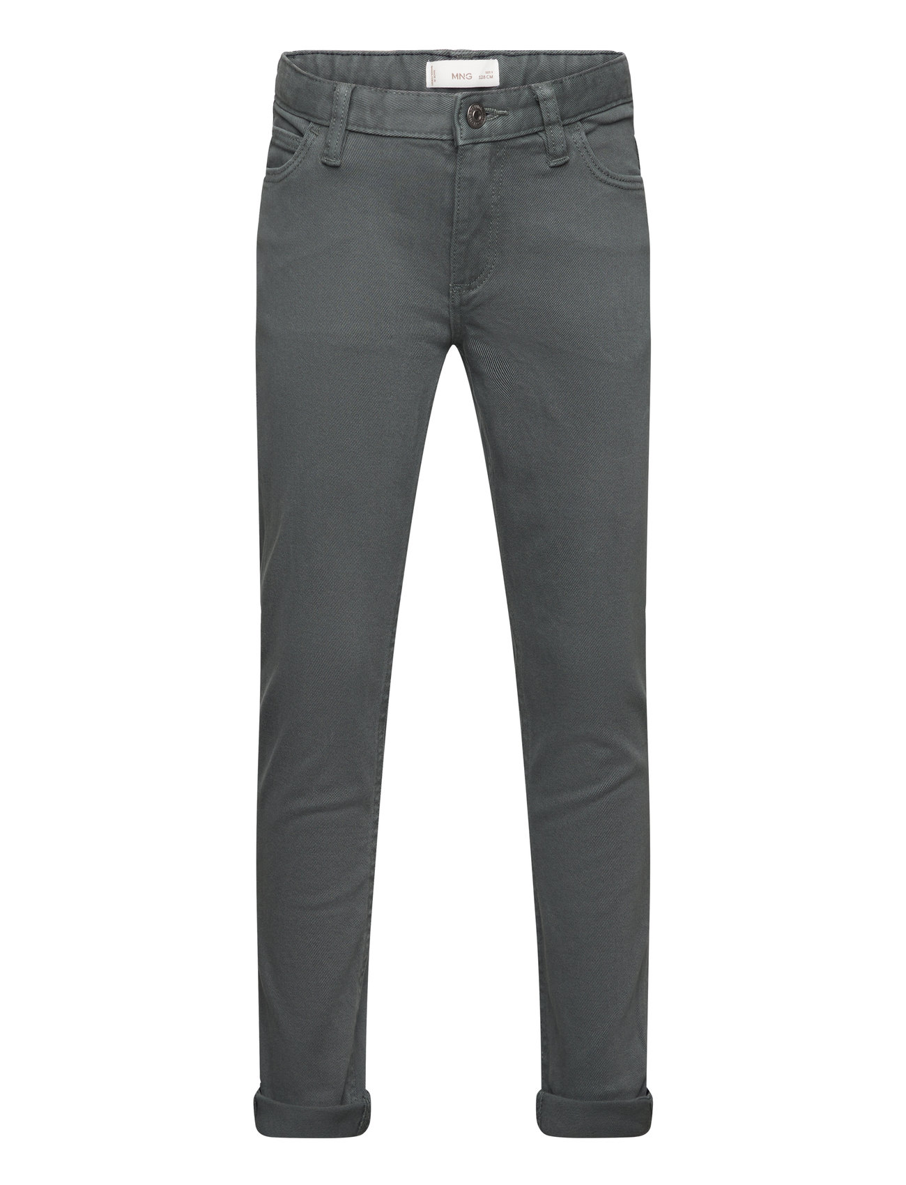 Straight-Fit Cotton Trousers Grey Mango