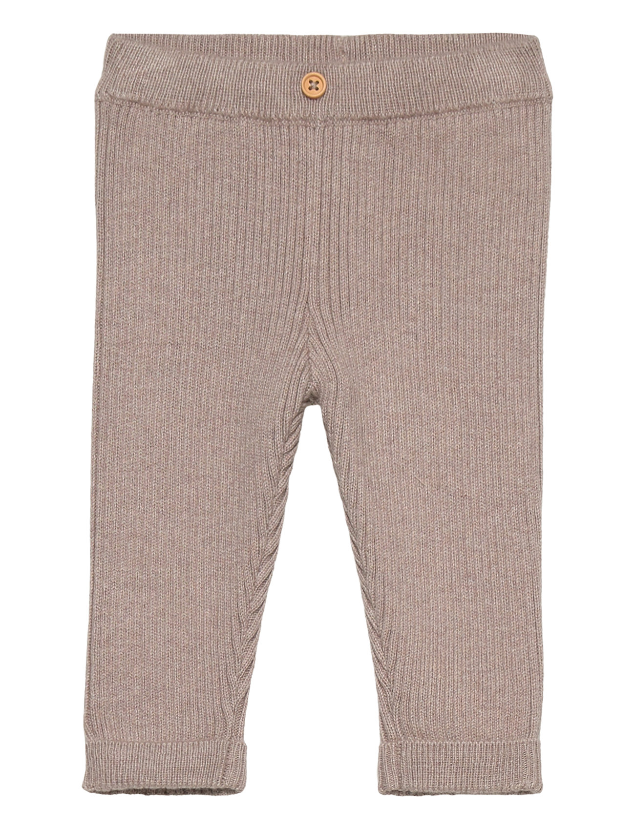 Mango Cotton Ribbed Leggings Beige