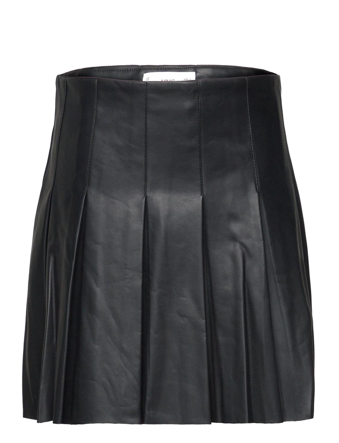 Mango Leather-Effect Pleated Mini-Skirt Svart