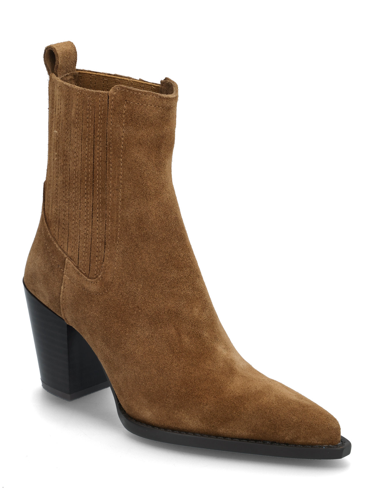 Mango Suede Block-Heel Boots Brun