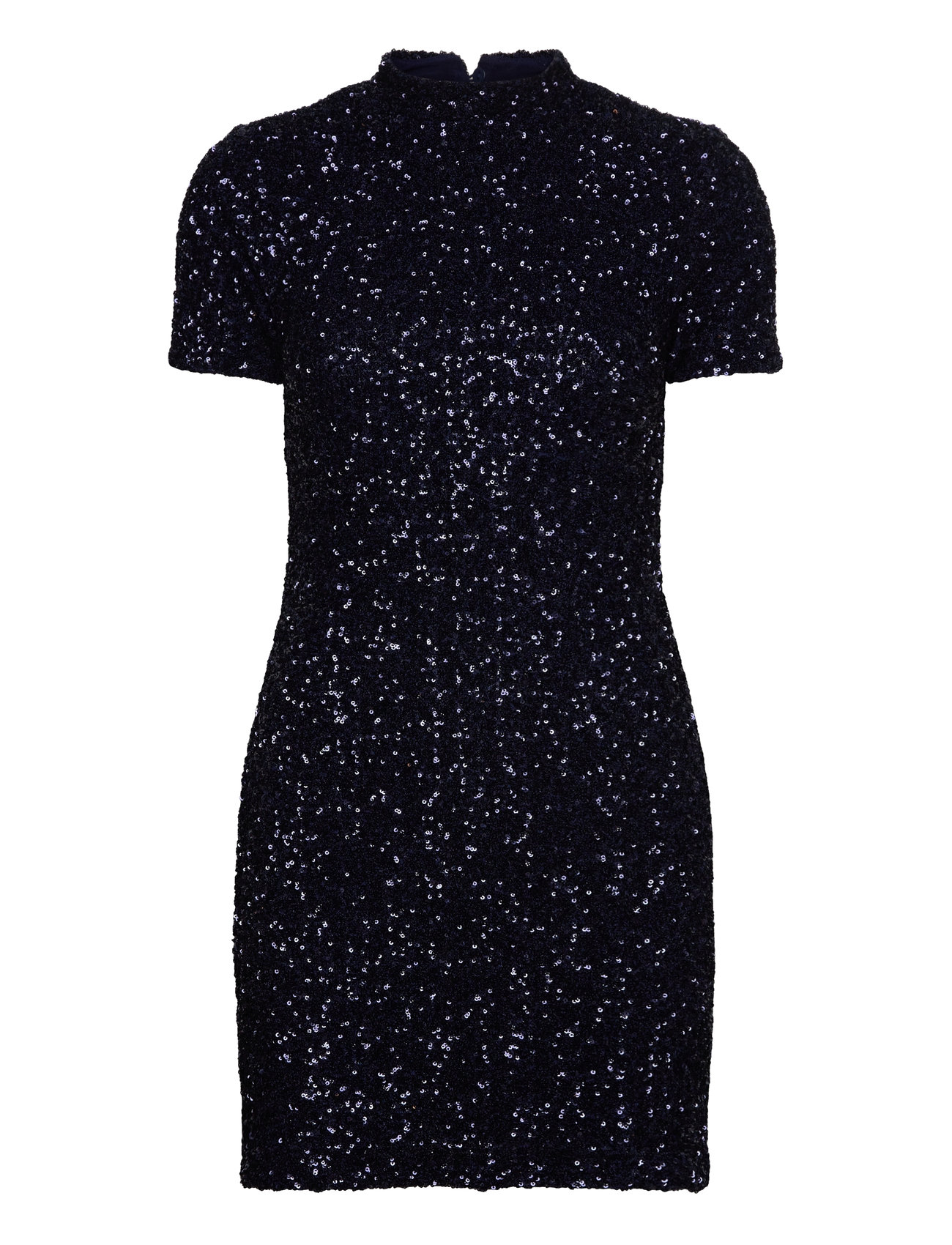 Short-Sleeved Sequin Dress Kort Kjole Navy Mango