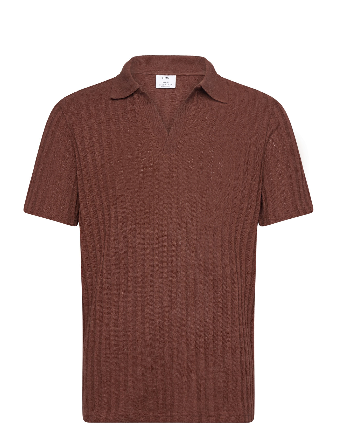 Regular-Fit Ribbed Cotton Polo Shirt Burgundy Mango