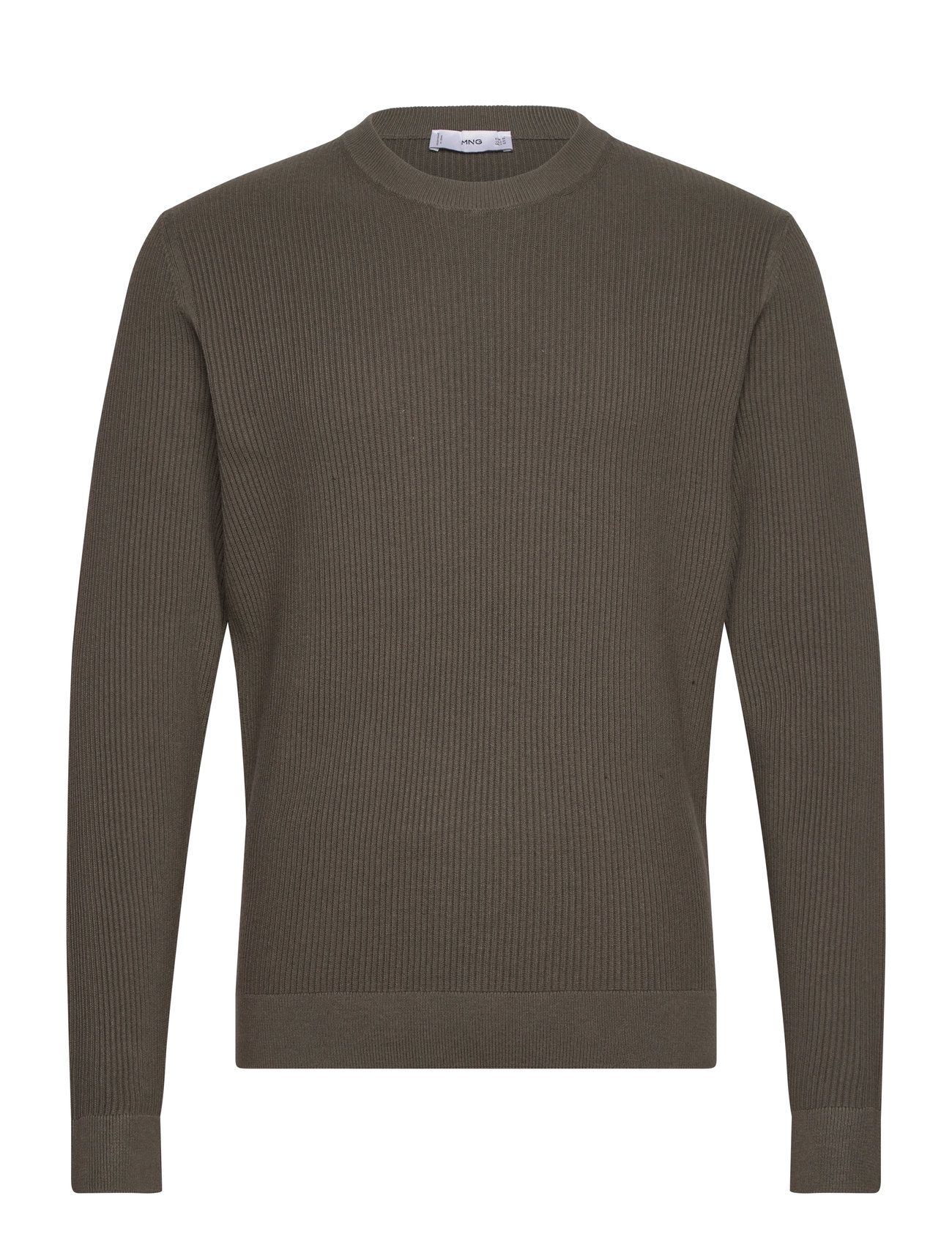 Ribbed Cotton Knitted Sweater Khaki Mango