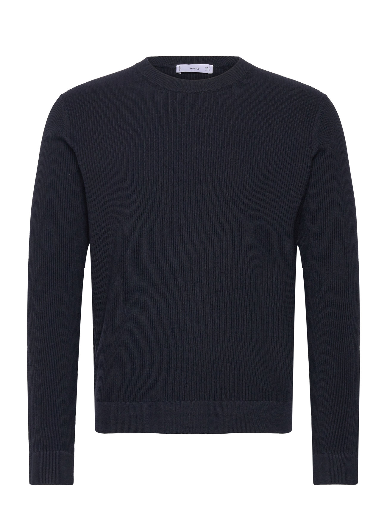 Ribbed Cotton Knitted Sweater Navy Mango