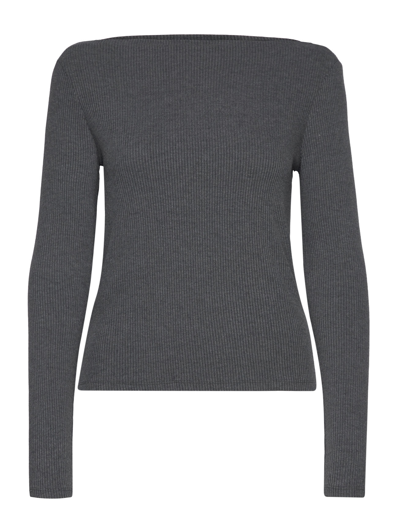 Long-Sleeved Knitted T-Shirt Grey Mango