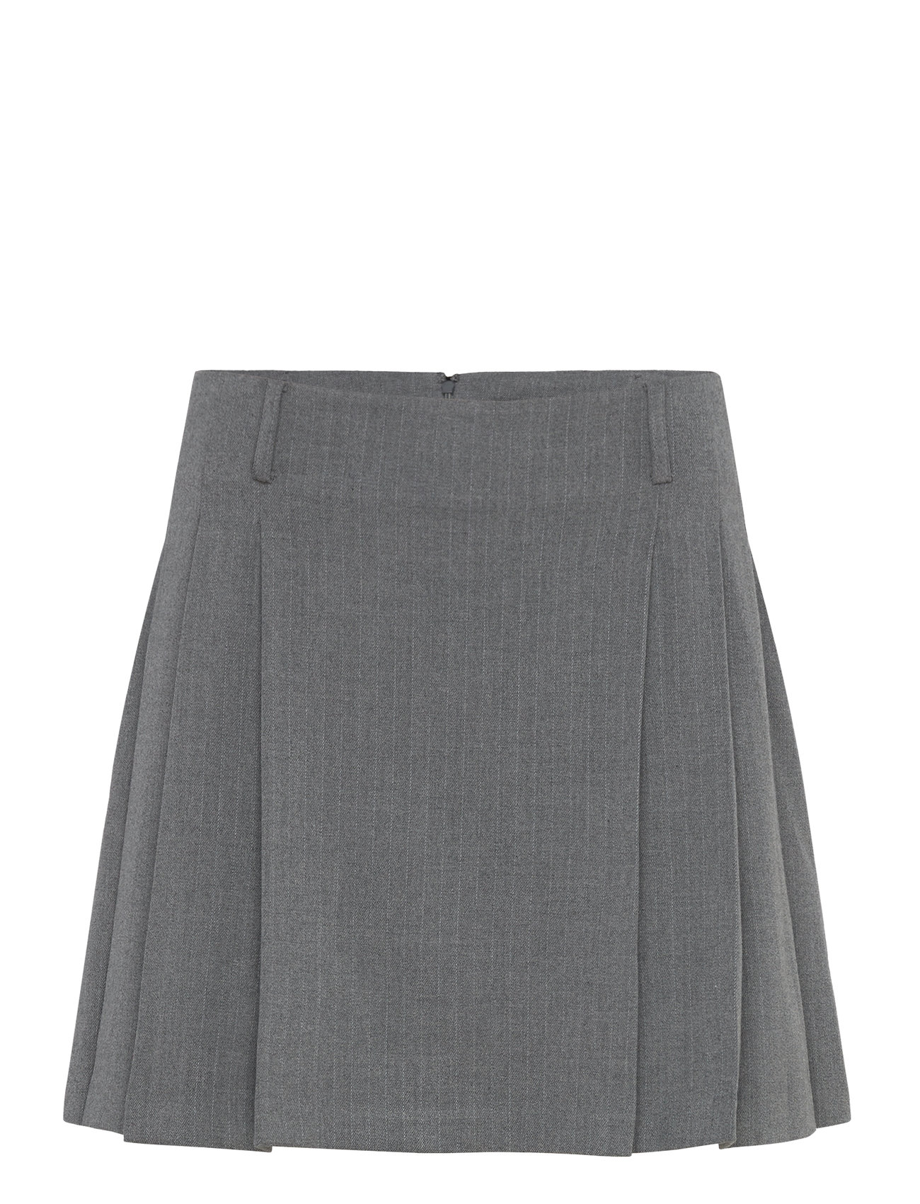 Mango Pinstriped Pleated Skirt Grå