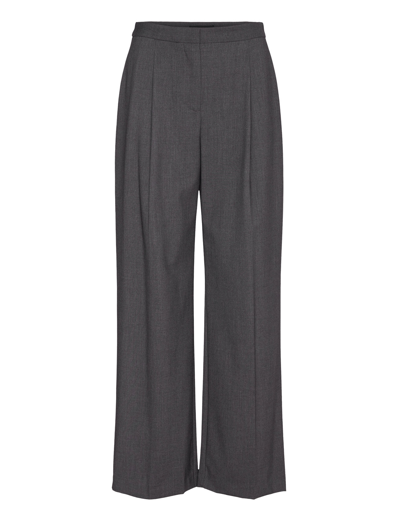 Wideleg Pleated Trousers Grey Mango