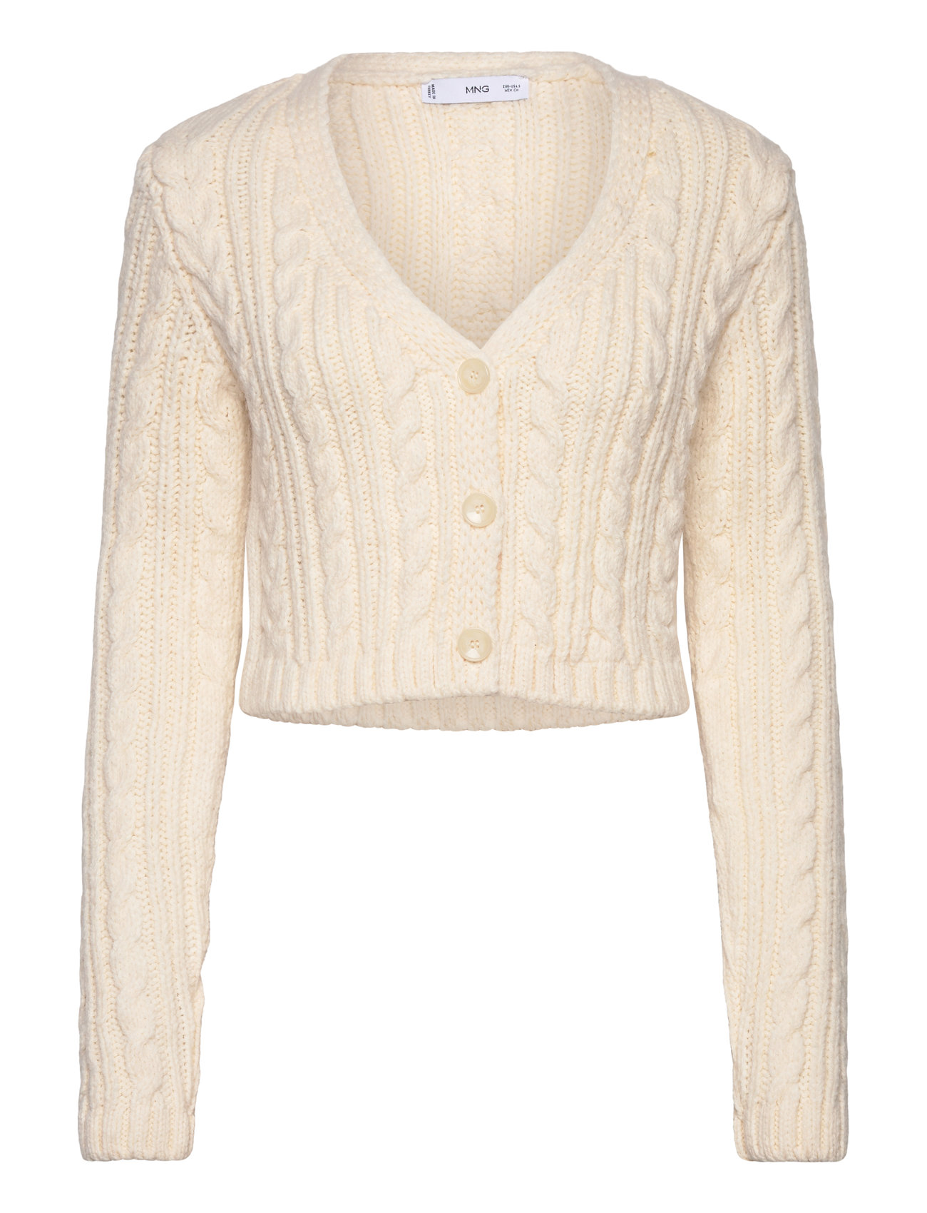 Butt D Knit Braided Cardigan Cream Mango