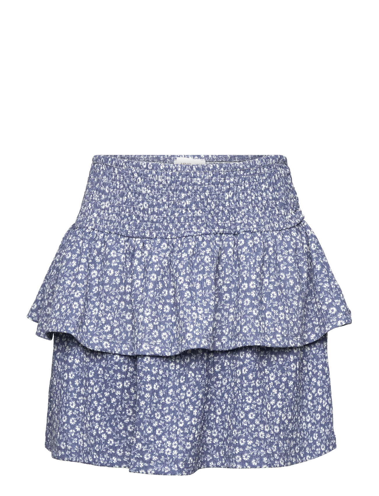 Ruffle Flower Print Skirt Blue Mango