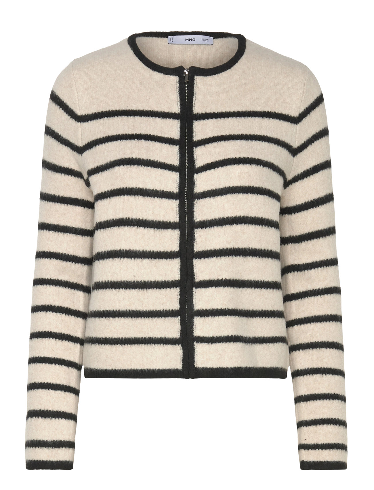 Striped Knitted Jacket Cream Mango