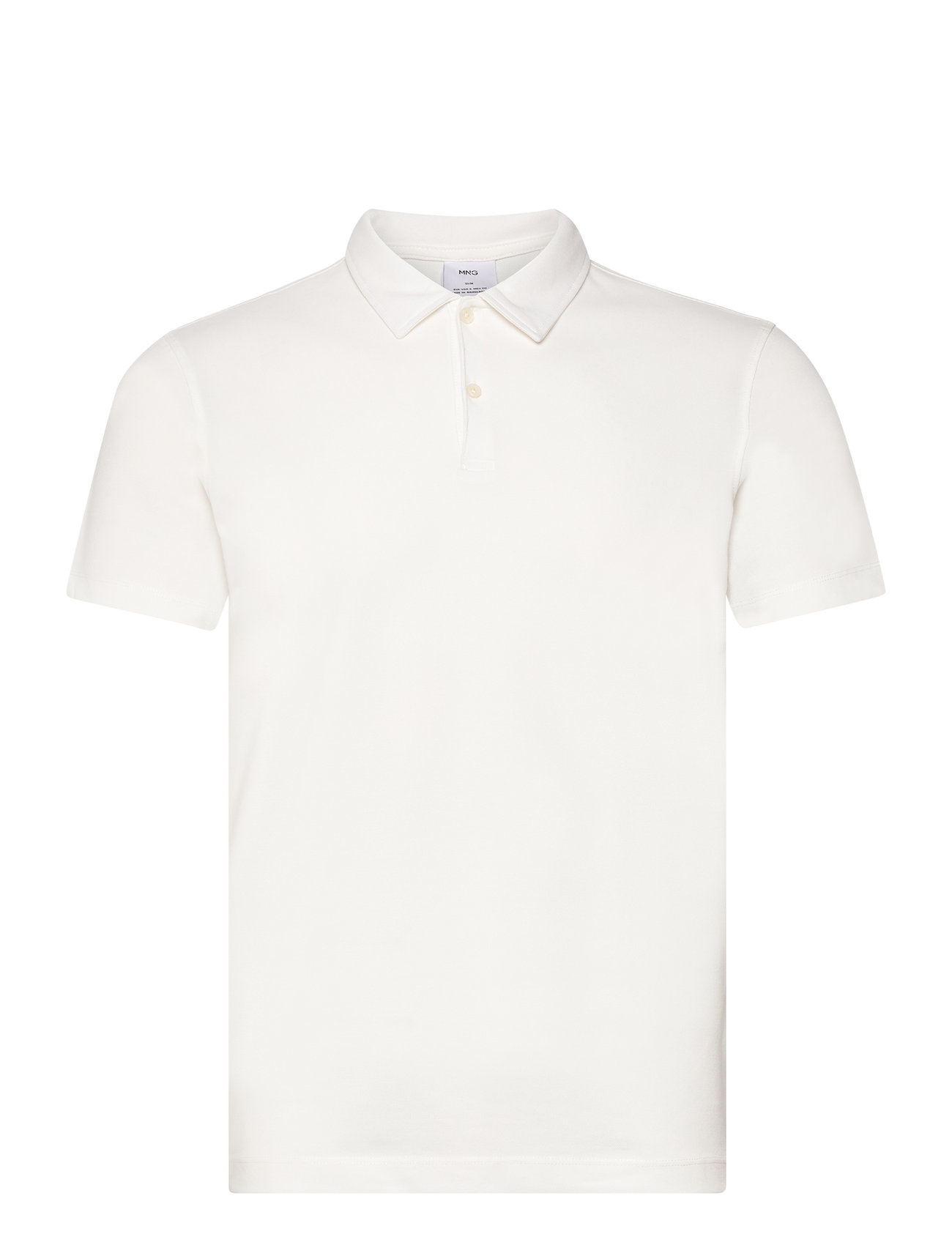Slim-Fit Cotton Piqué Textured Polo Shirt White Mango