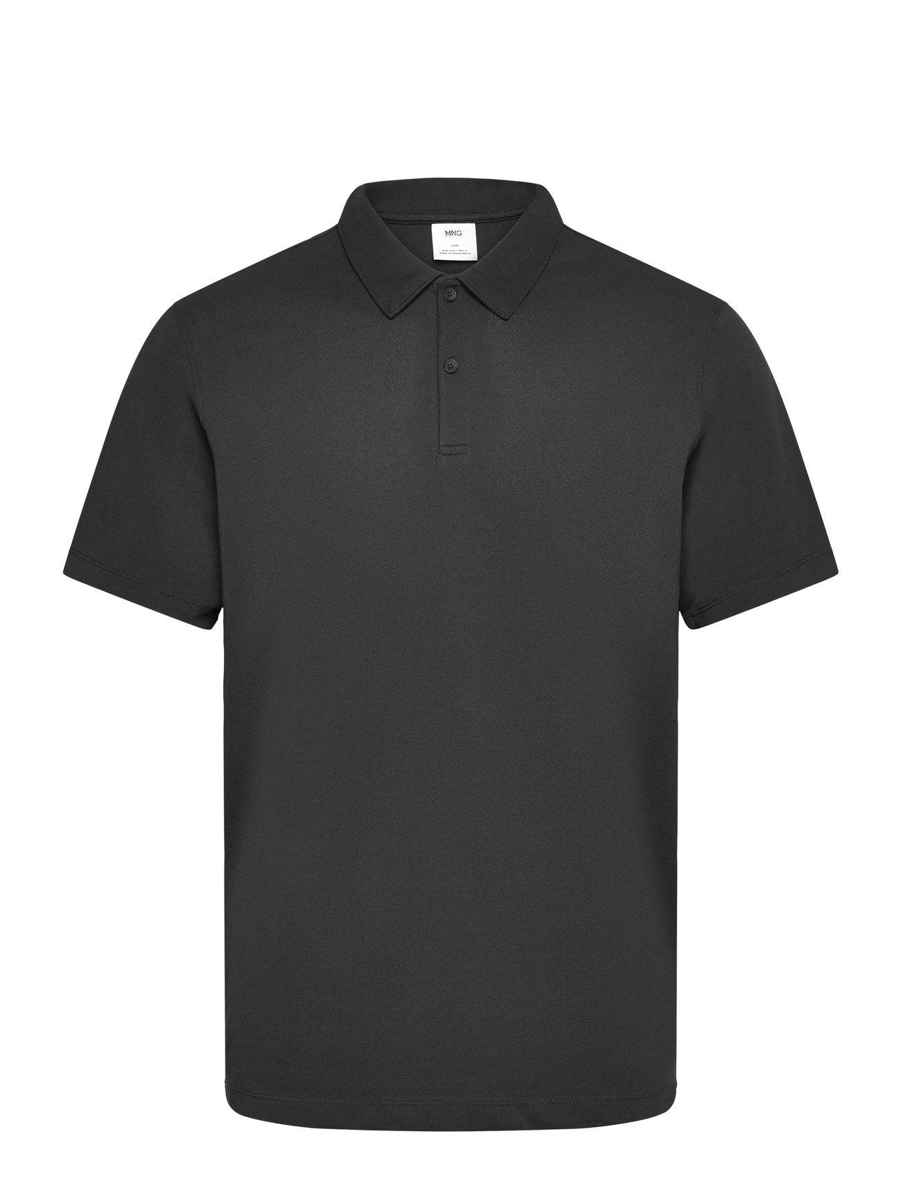 Slim-Fit Cotton Piqué Textured Polo Shirt Black Mango