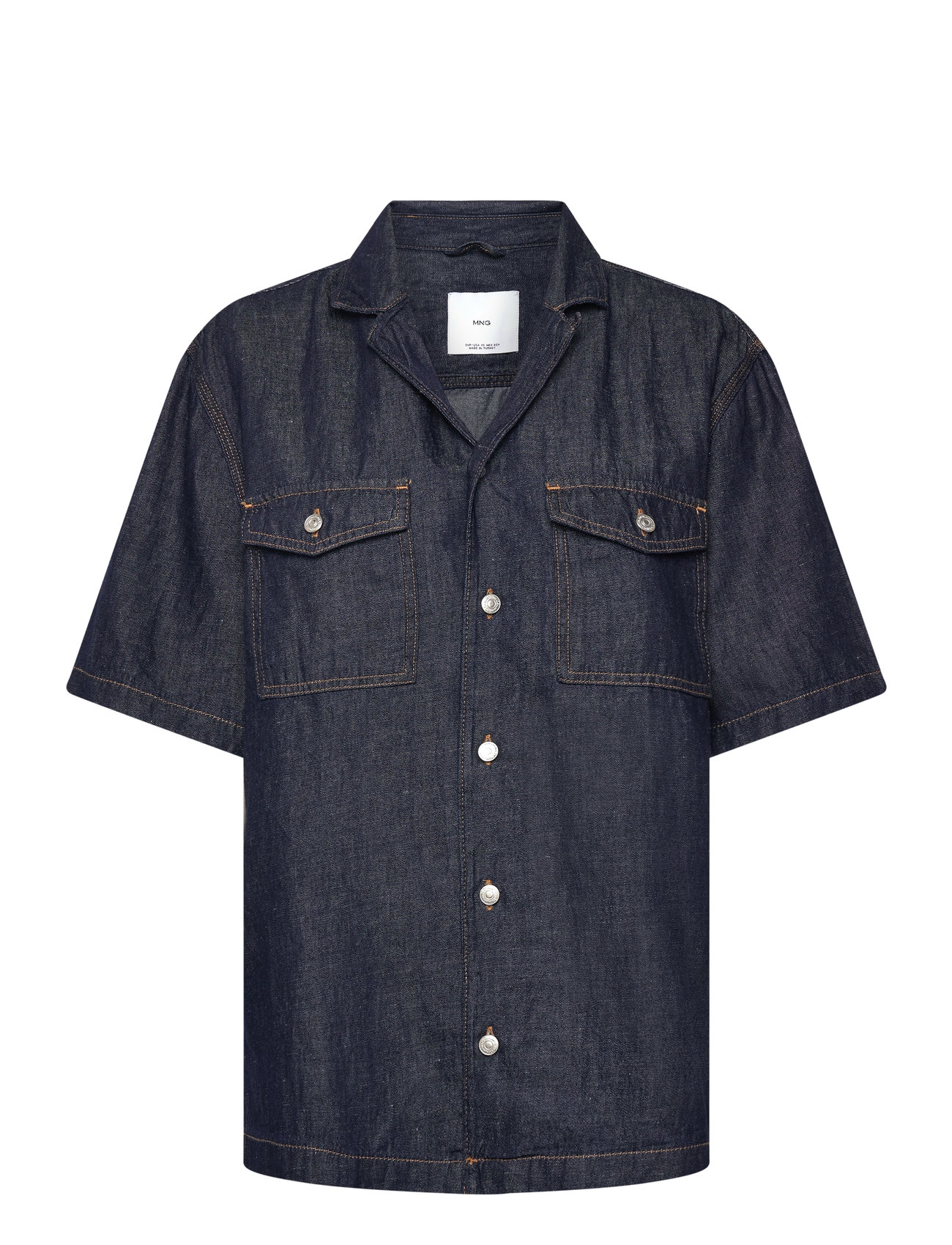 Cotton Linen Denim Shirt Blue Mango