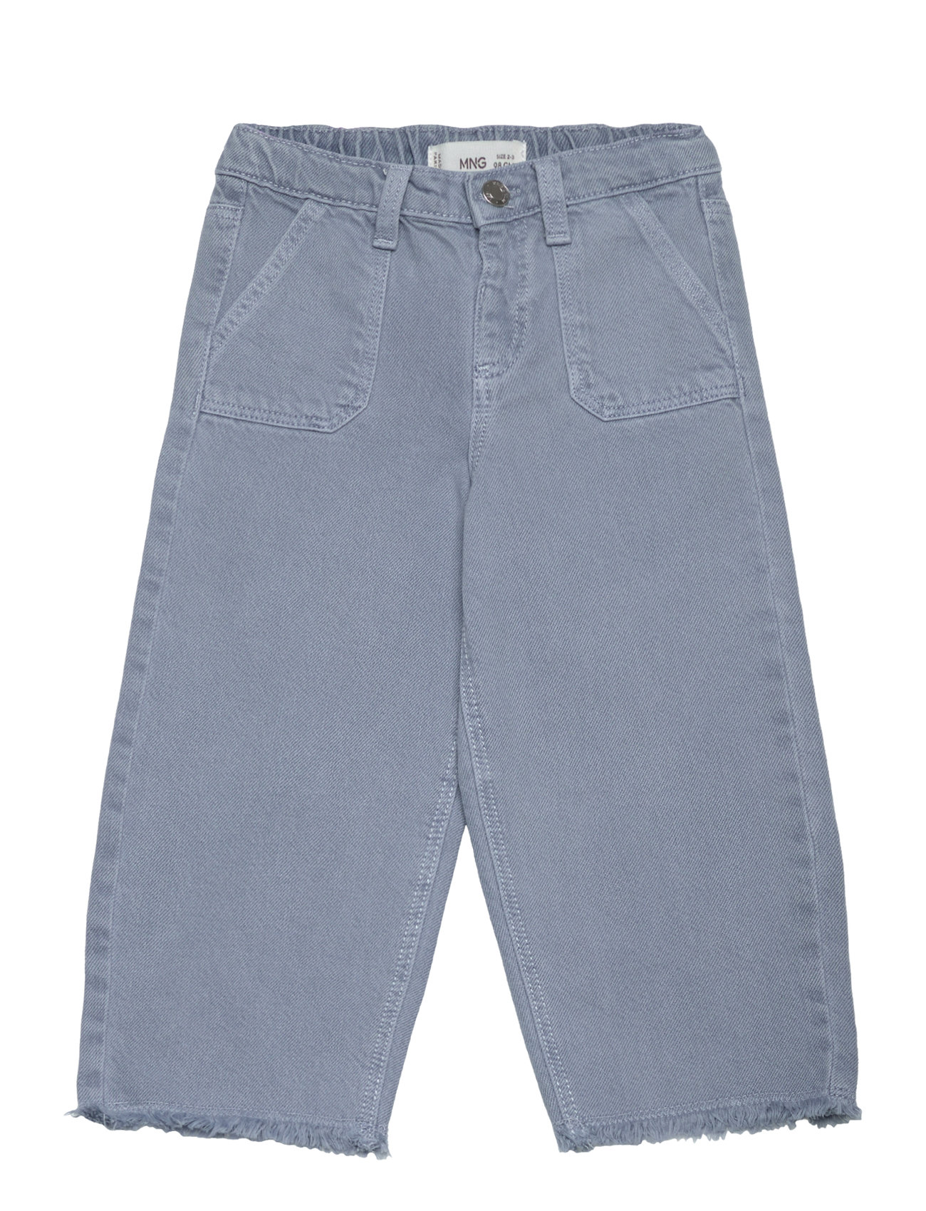 Frayed Hem Culotte Jeans Blue Mango