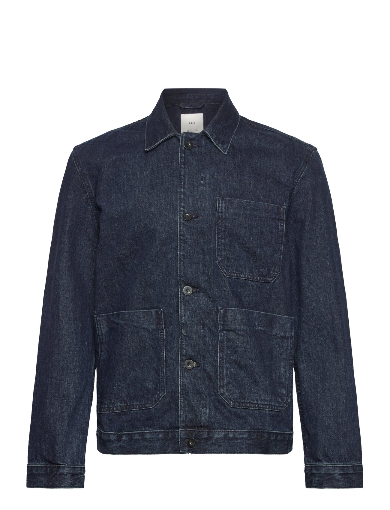 Pocketed Denim Jacket Dongerijakke Denimjakke Navy Mango