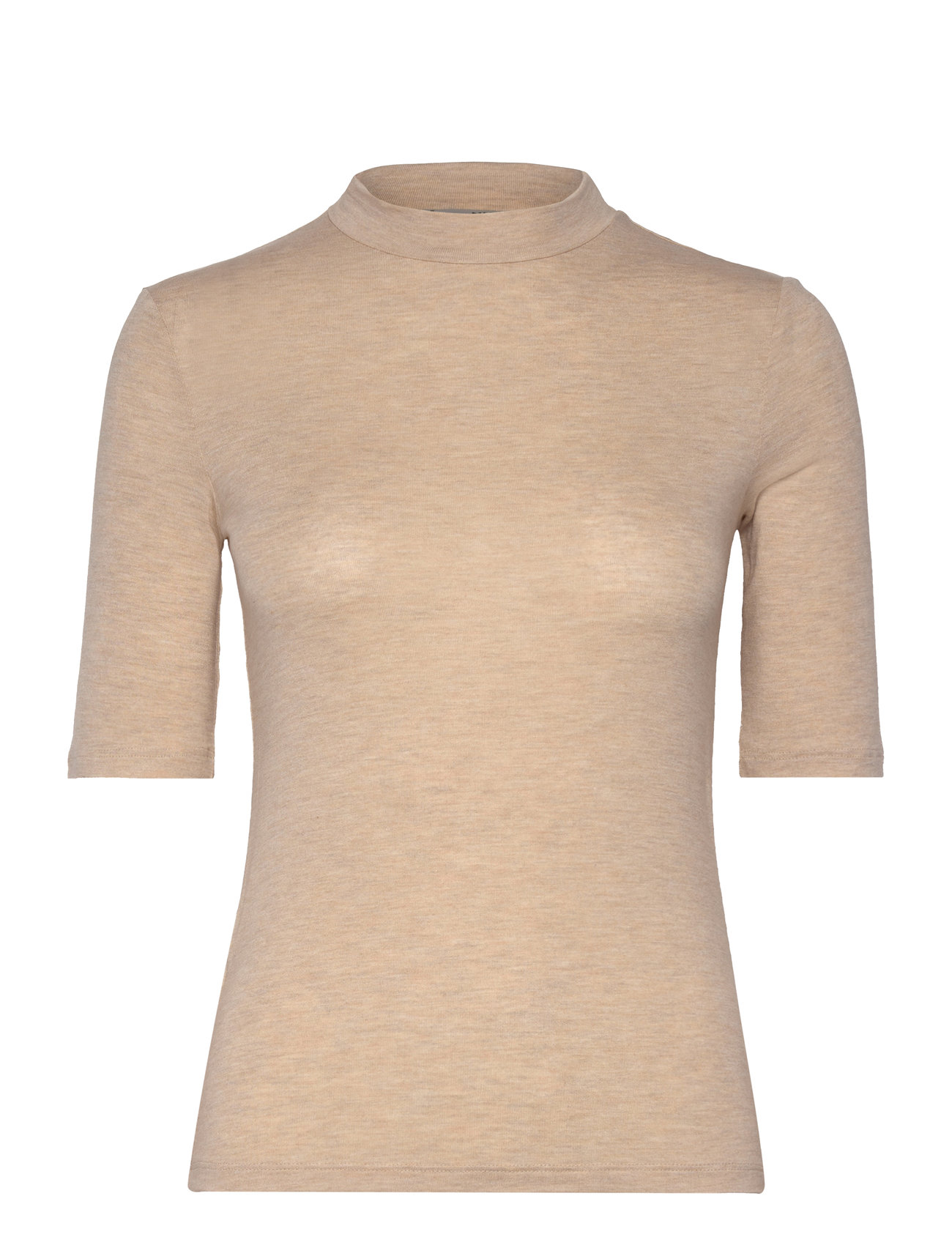 Short Sleeve Knitted T-Shirt Beige Mango