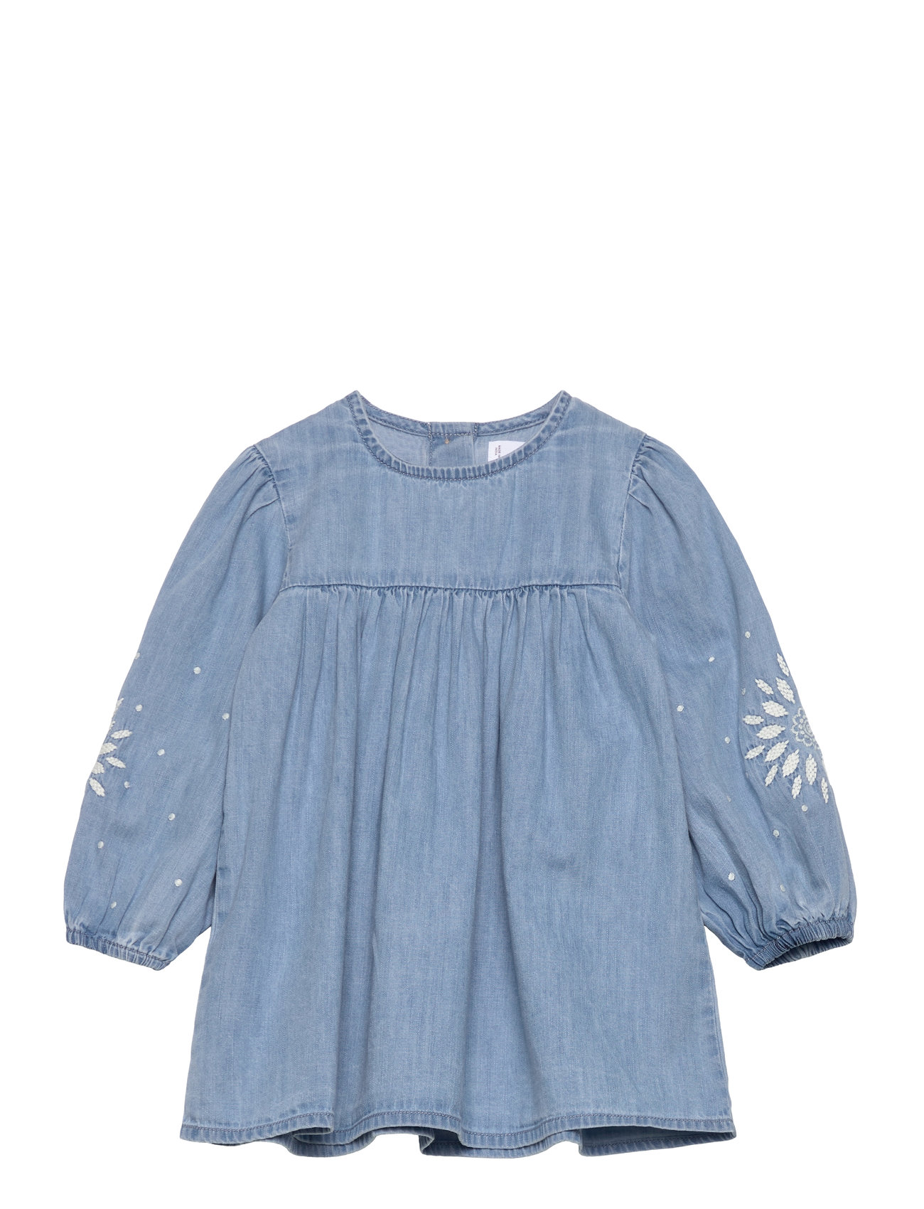 Mango Flower Embroidered Denim Dress Blå