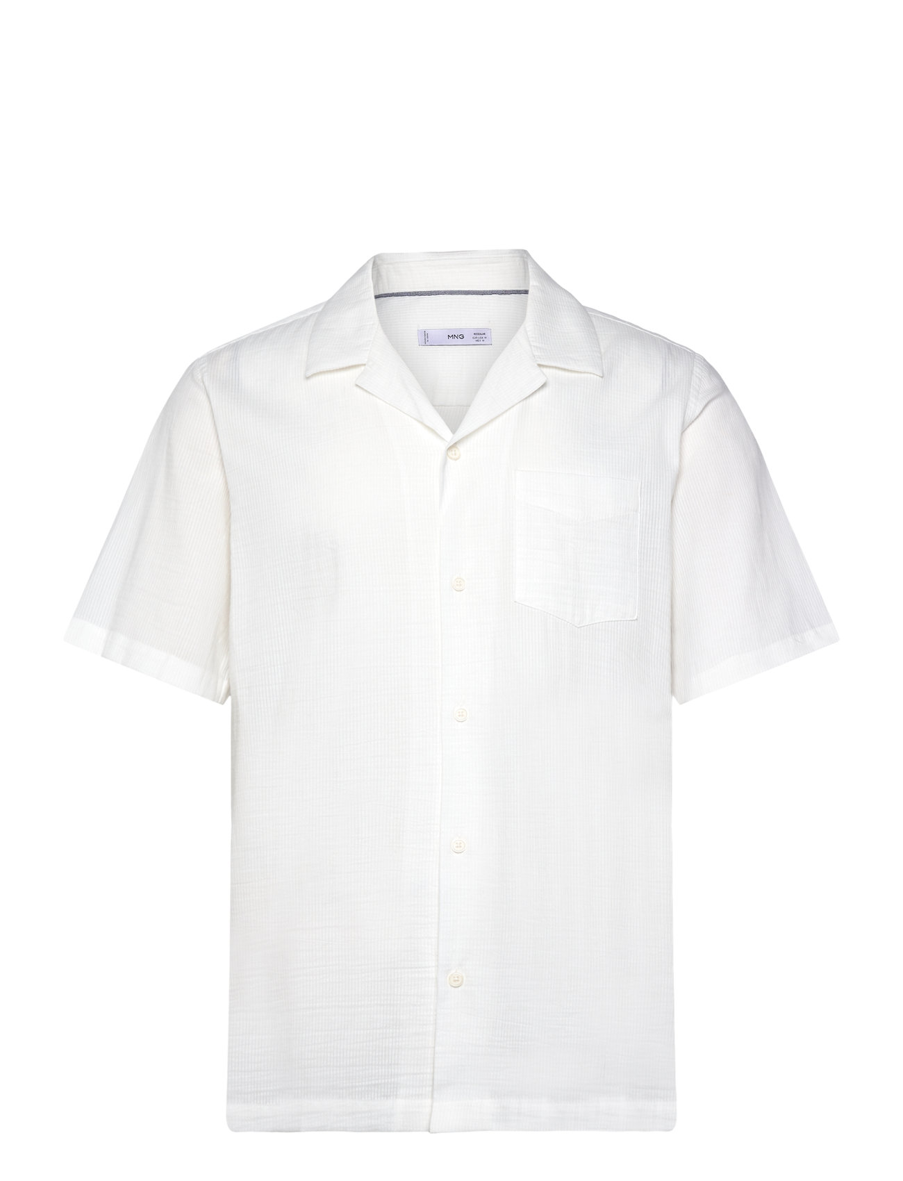 Regular-Fit 100% Seersucker Cotton Shirt White Mango