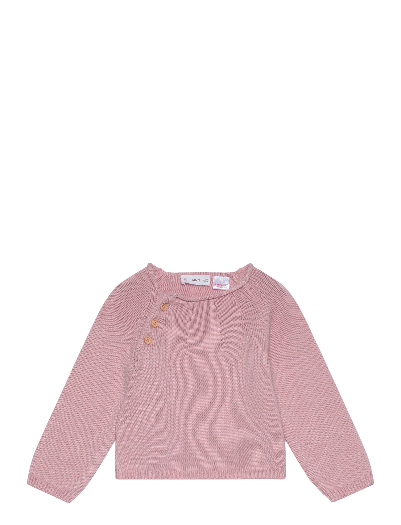 Buttons Detail Knit Sweater Pink Mango
