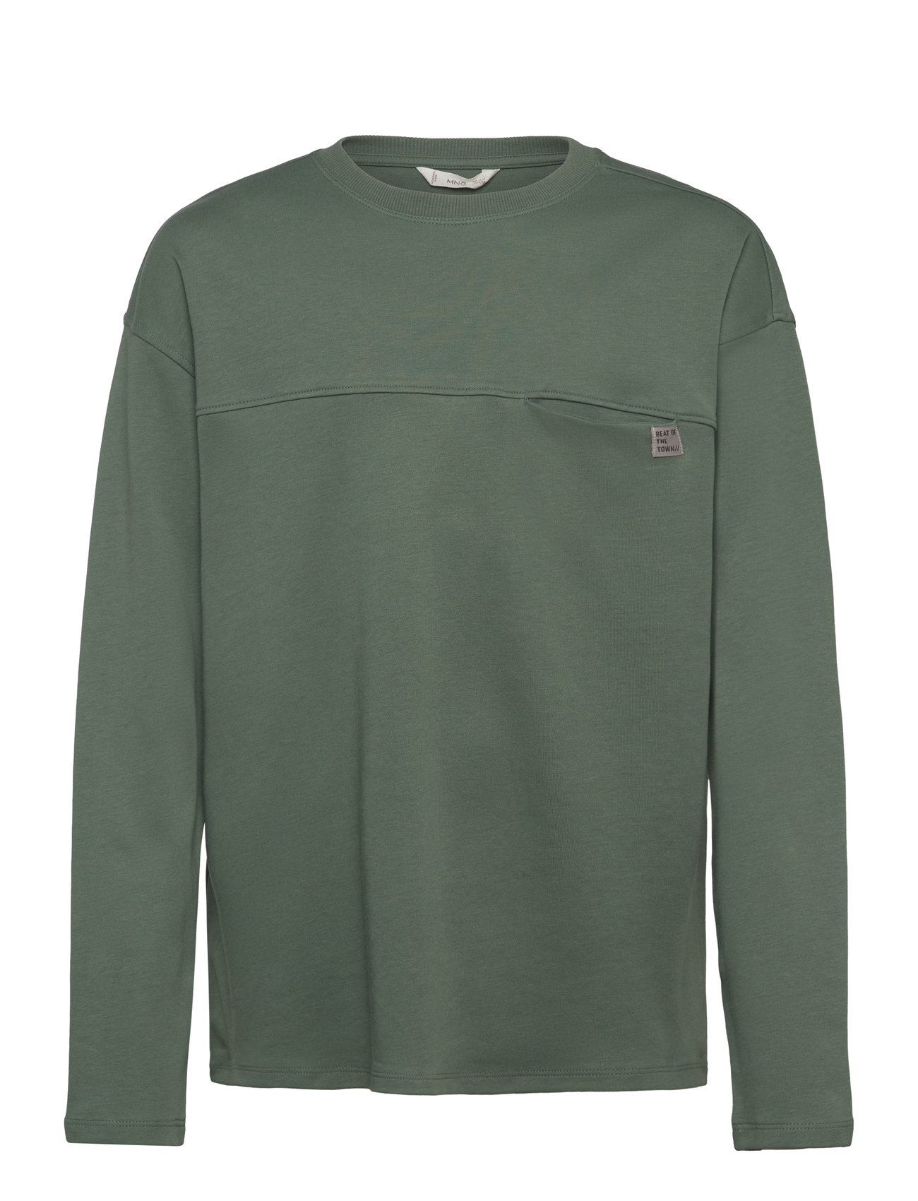 Long Sleeve Cotton T-Shirt Khaki Mango