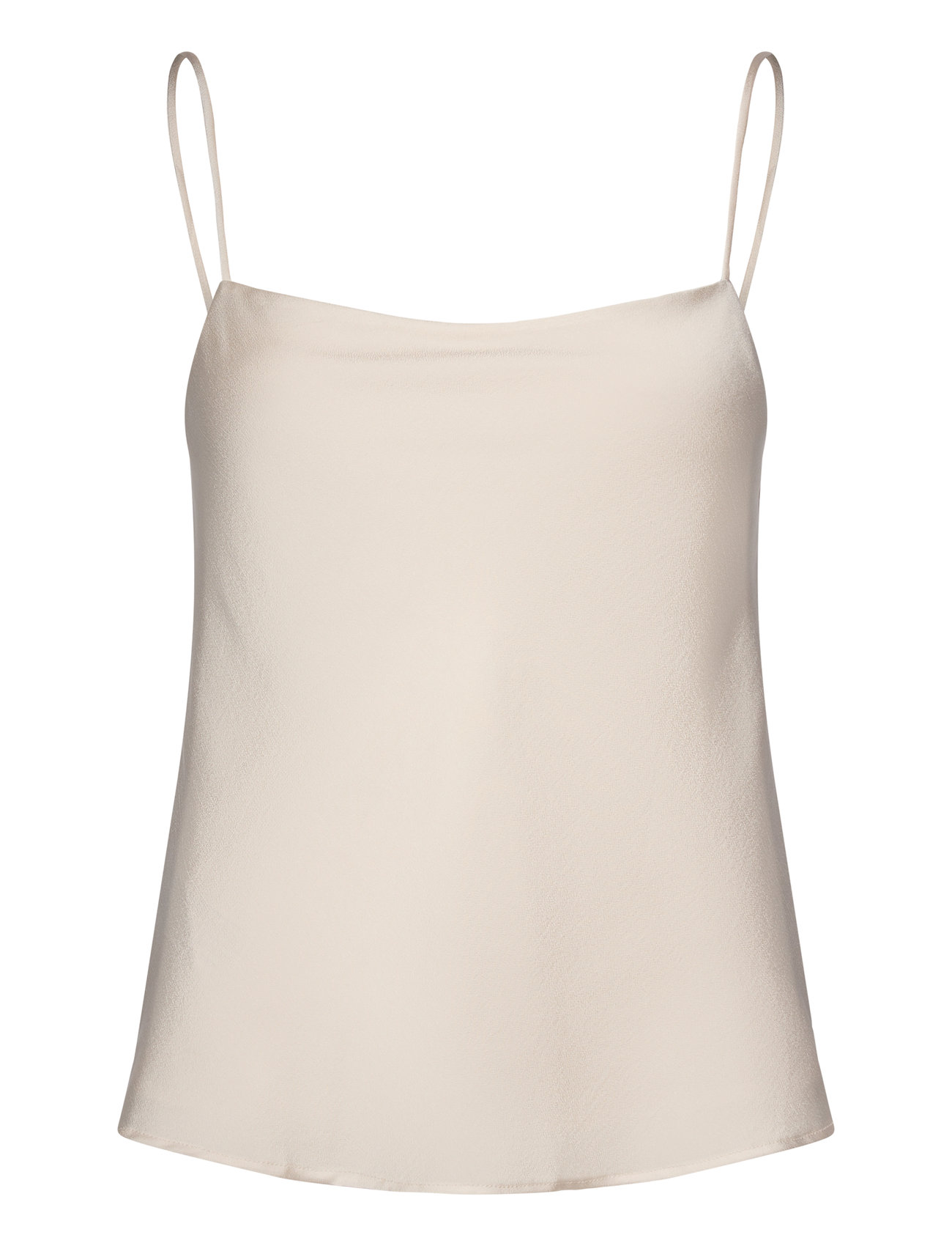 Mango Satin Top With Thin Straps Kräm