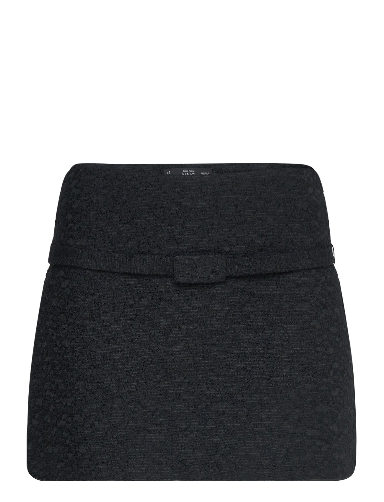 Tweed Mini-Skirt With Decorative Belt Skirts Short Skirts Black Mango