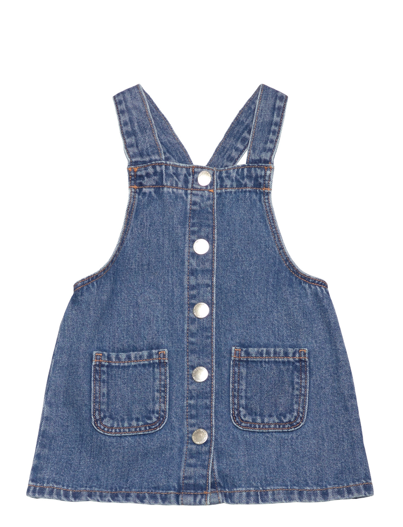Short Denim Pinafore Blue Mango