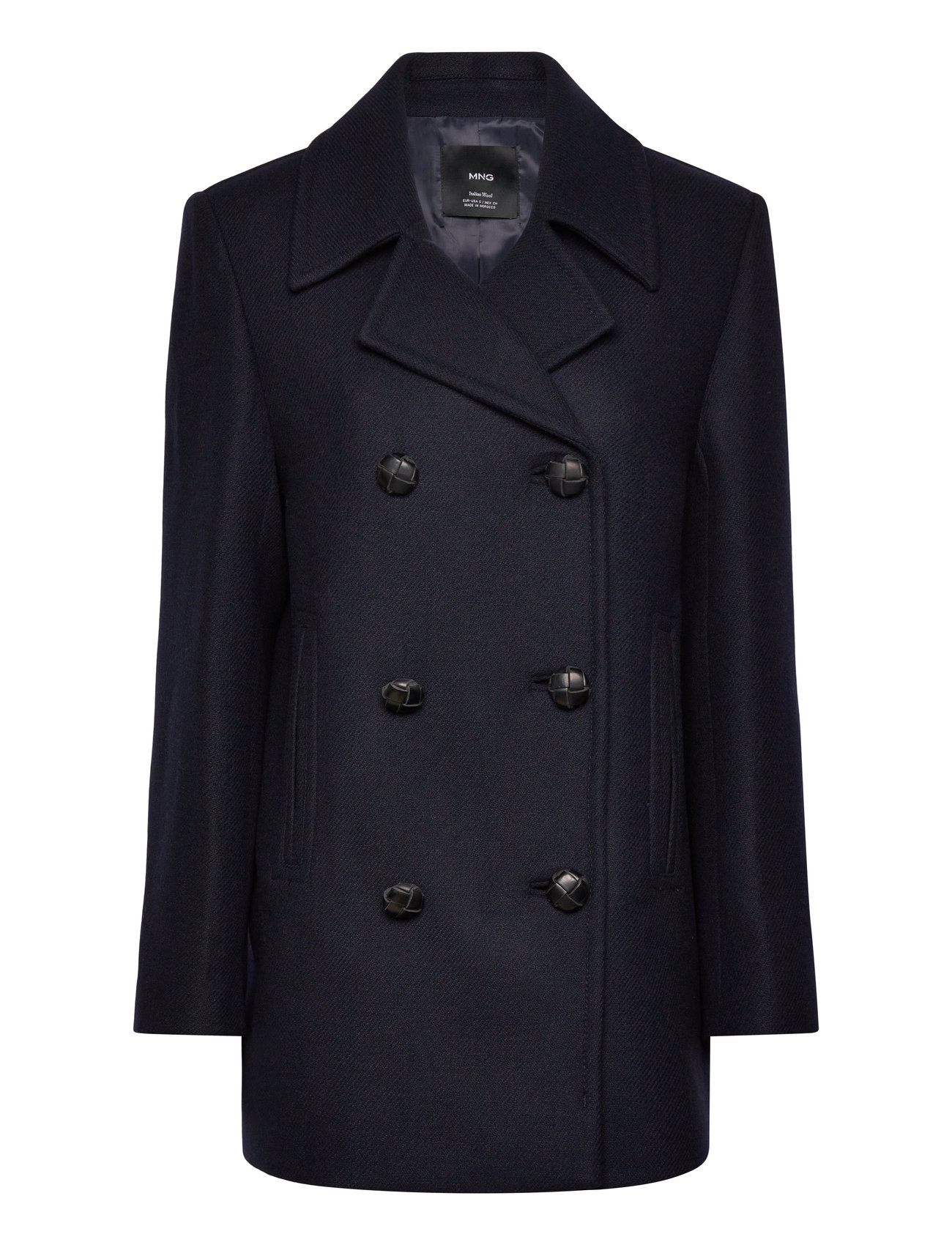 Structured Over Wool Coat Ulljakke Jakke Navy Mango