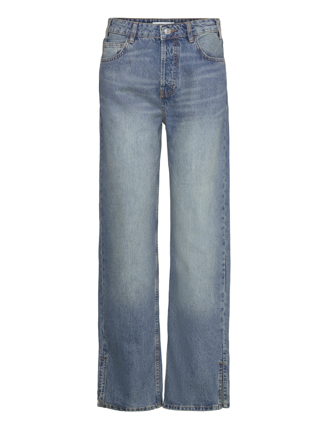 Medium-Rise Straight Jeans With Slits Blue Mango 181904