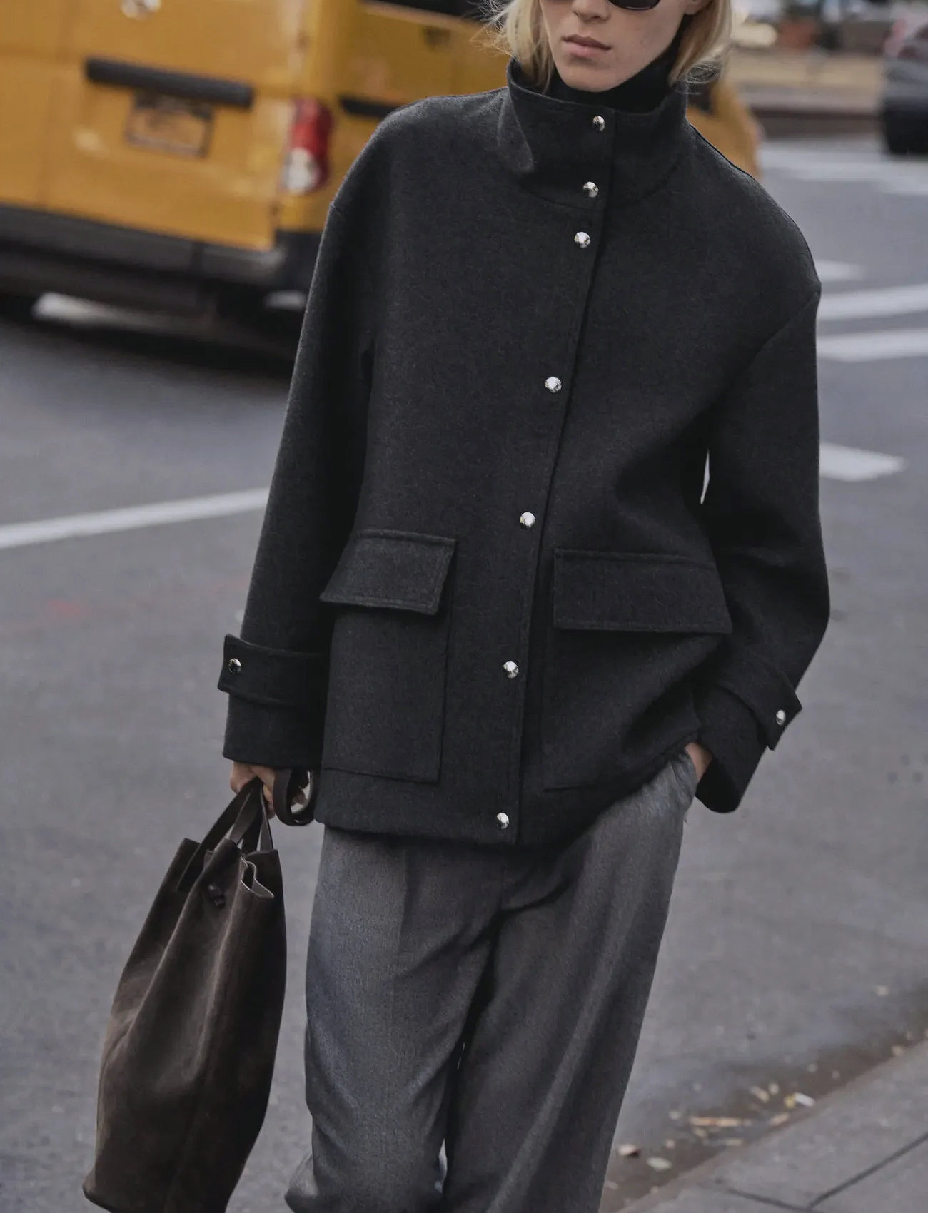 Mango High Neck Midi Wool Coat