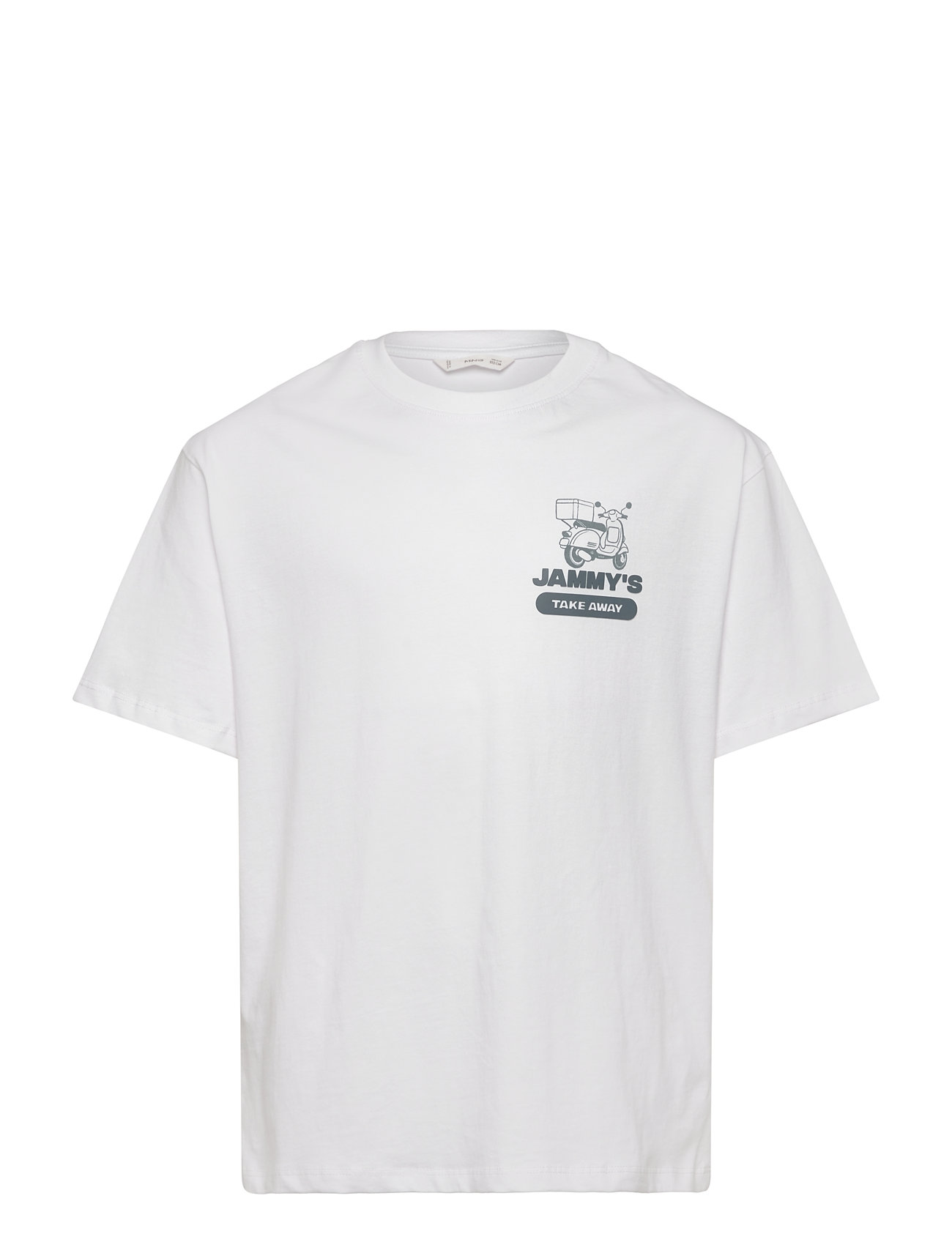 Mango Short-Sleeved Cotton T-Shirt, 116, White, T-Shirts > Kortærmede, Børn