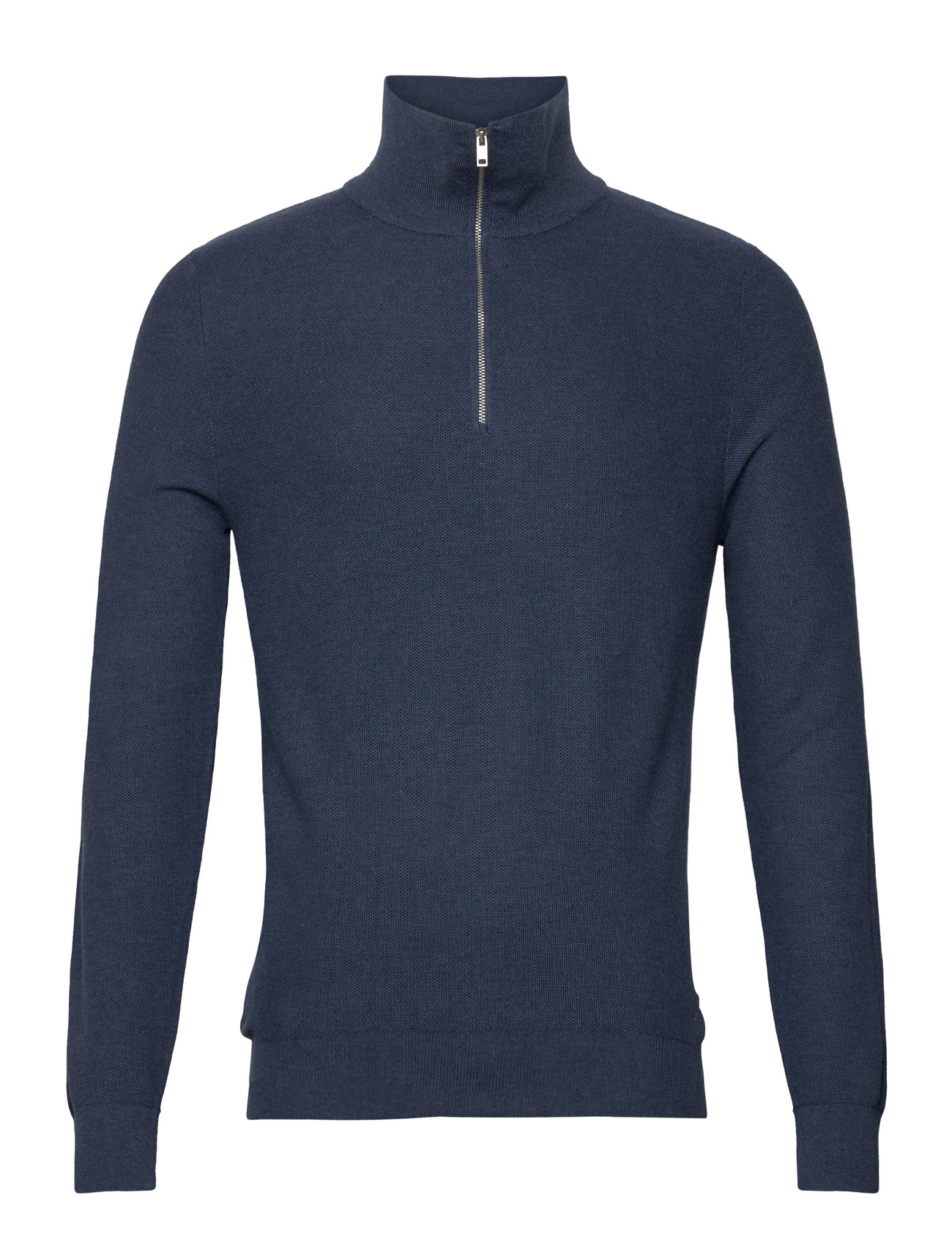 MANGO Microstructure Pullover With Zipper Collar Navy - S - Herren