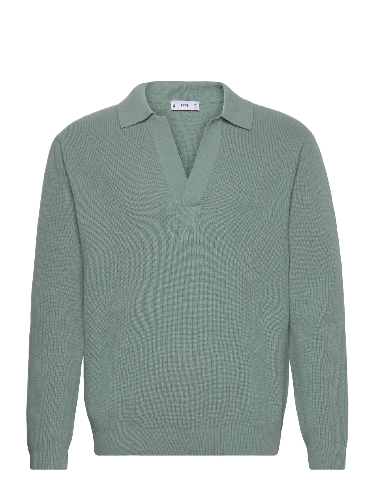 MANGO Strick Wolle Blend Polo Pullover Grün - XL - Herren
