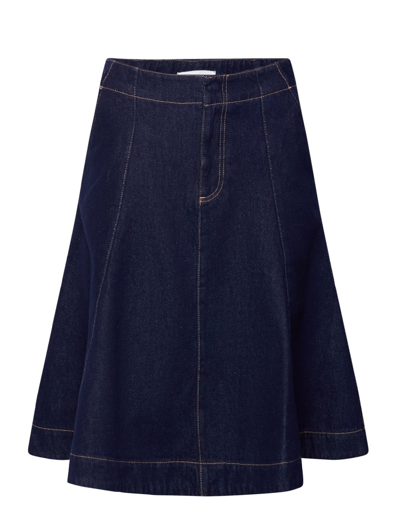 Mango Flared Denim Skirt Marinblå