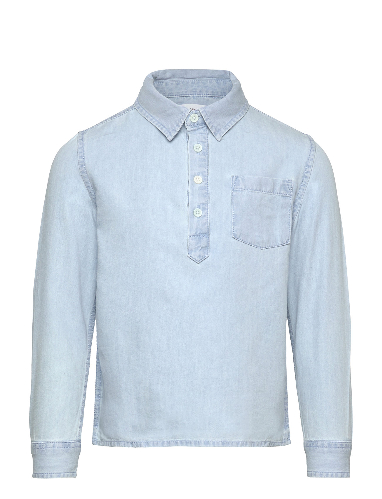 Mango Pocket Denim Shirt, 98, Blue, Skjorter > Langærmede Shirts, Børn