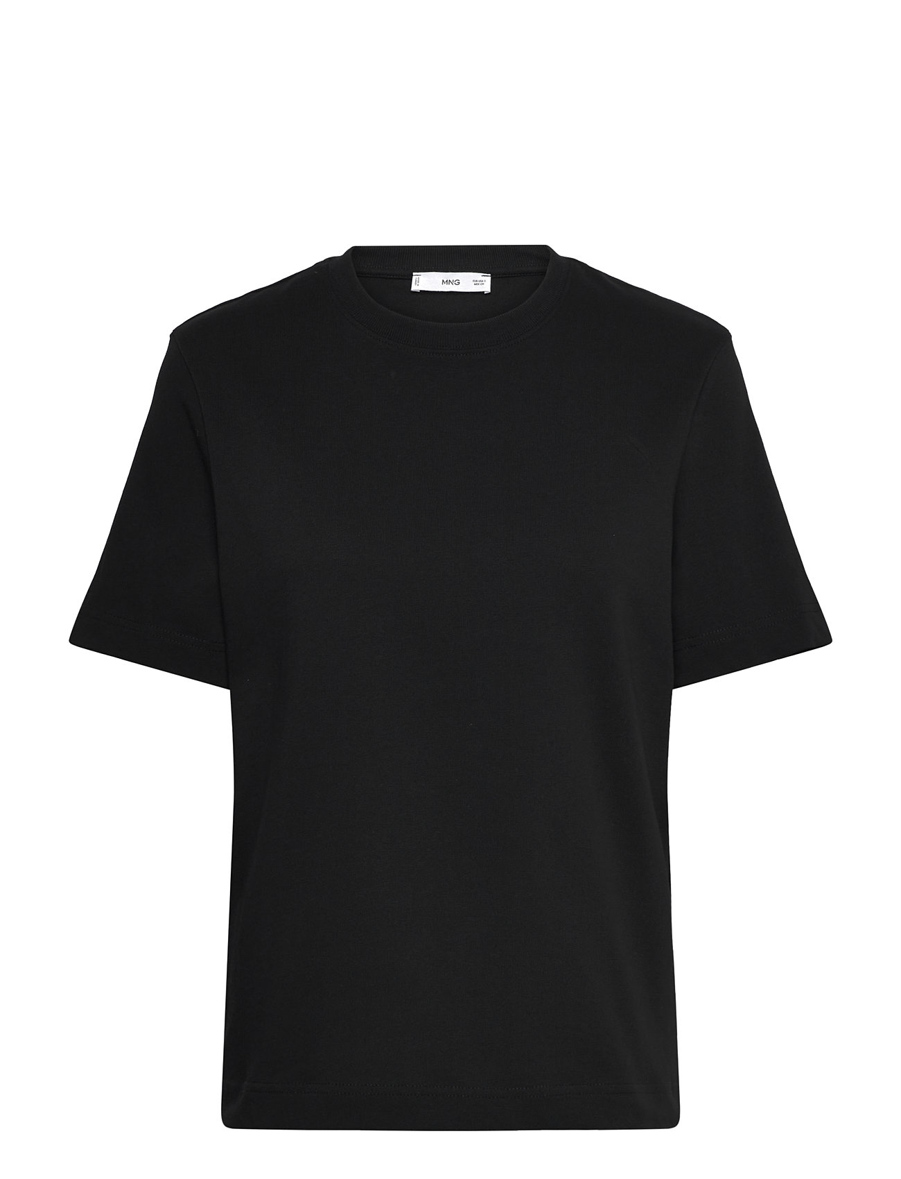 MANGO Kurzärmelig Baumwolle T-Shirt Schwarz - XS - Damen