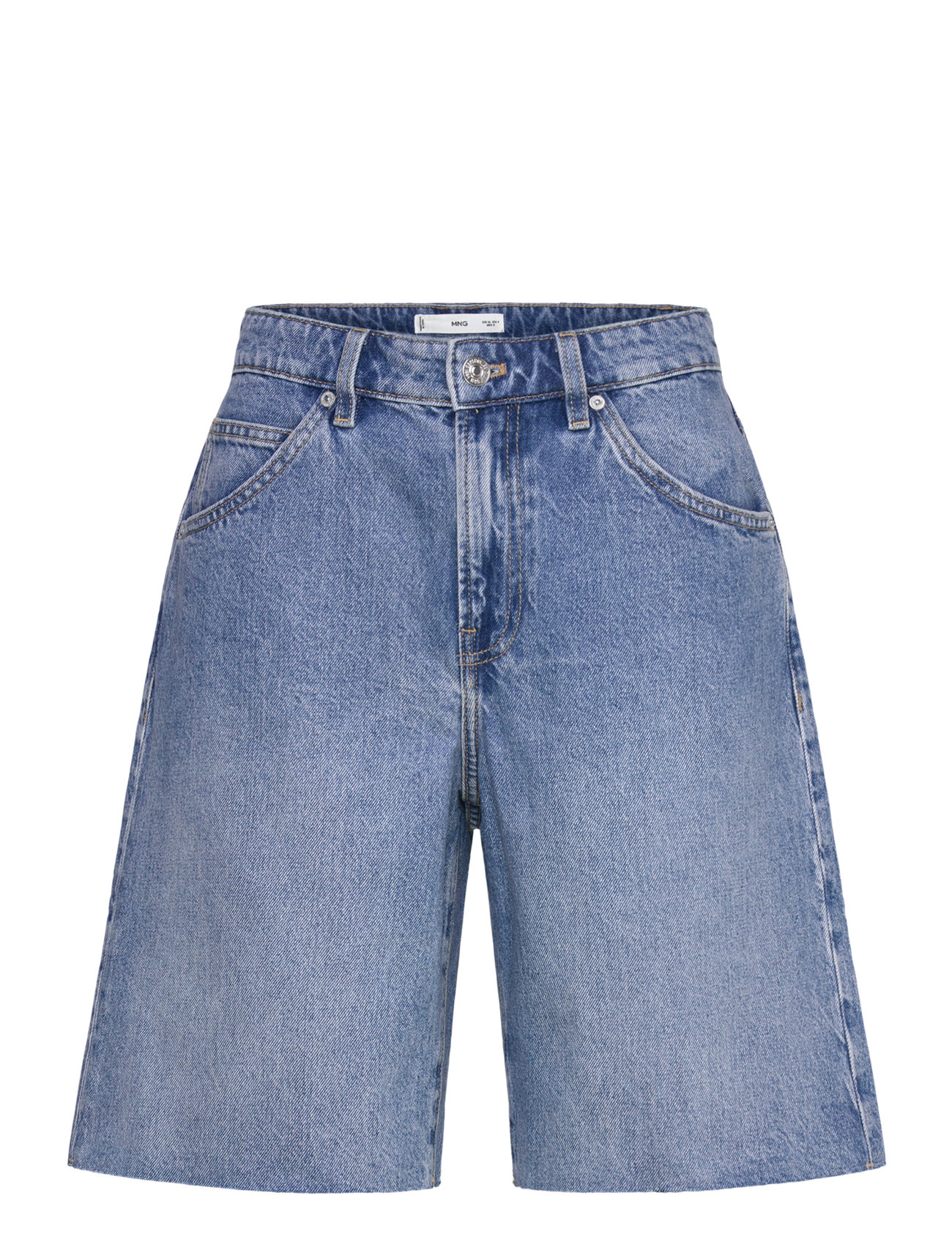 MANGO Frayed Hem Denim Shorts Blau - 34 - Damen